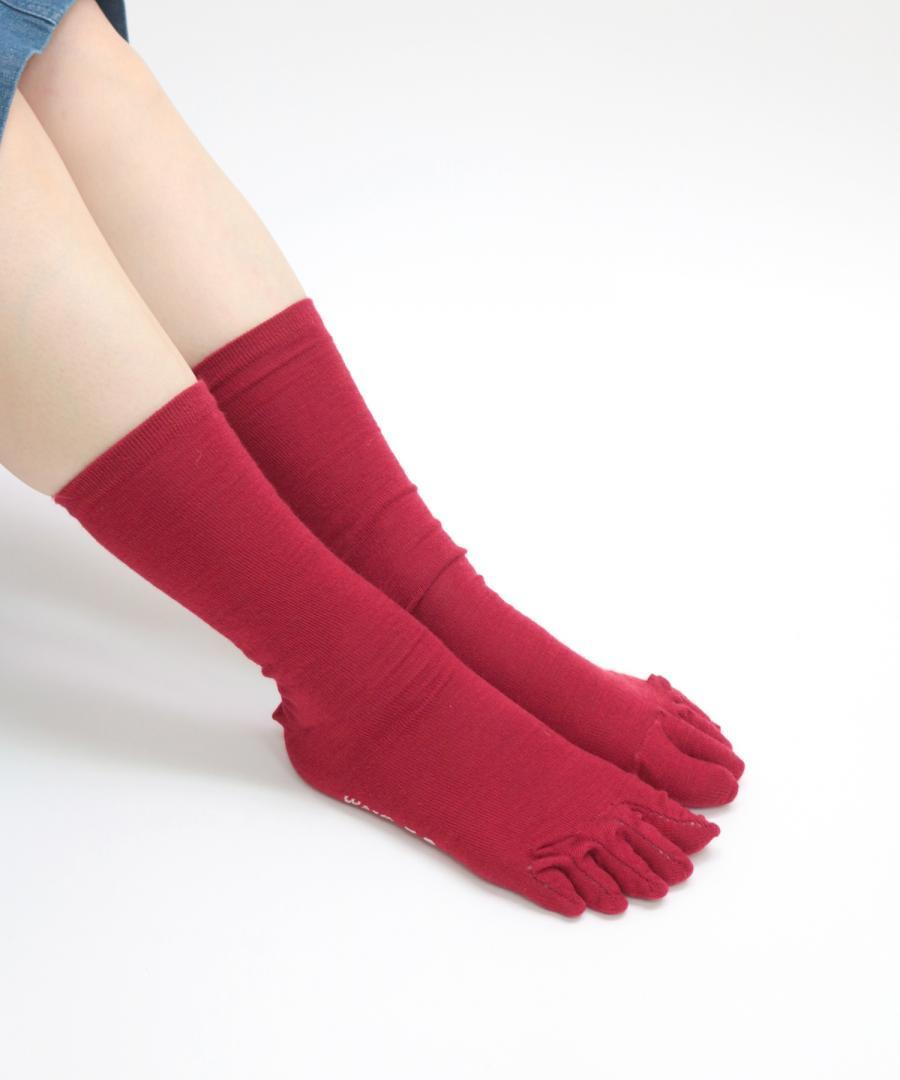 1P】超らく薄地立体編み 5本指 クルーソックス – きびす堂