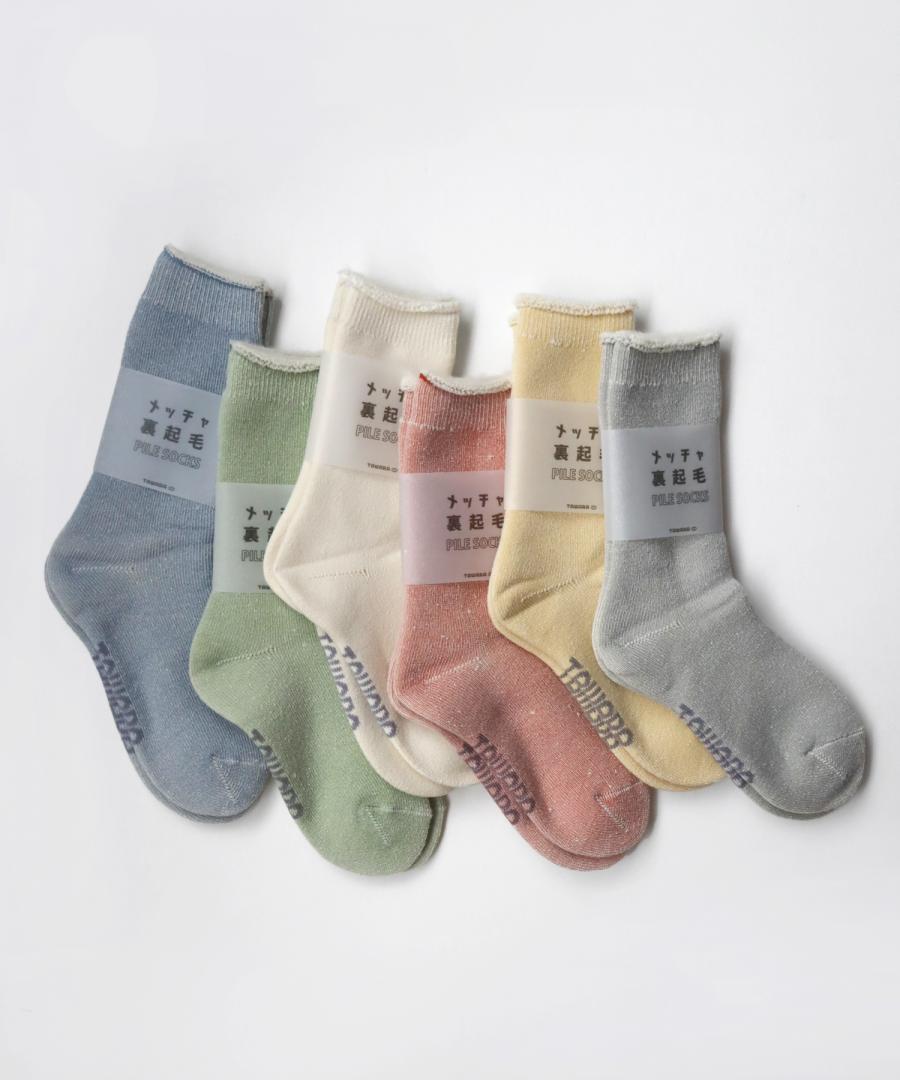 【1P】ふわふわ裏起毛パイル クルーソックス