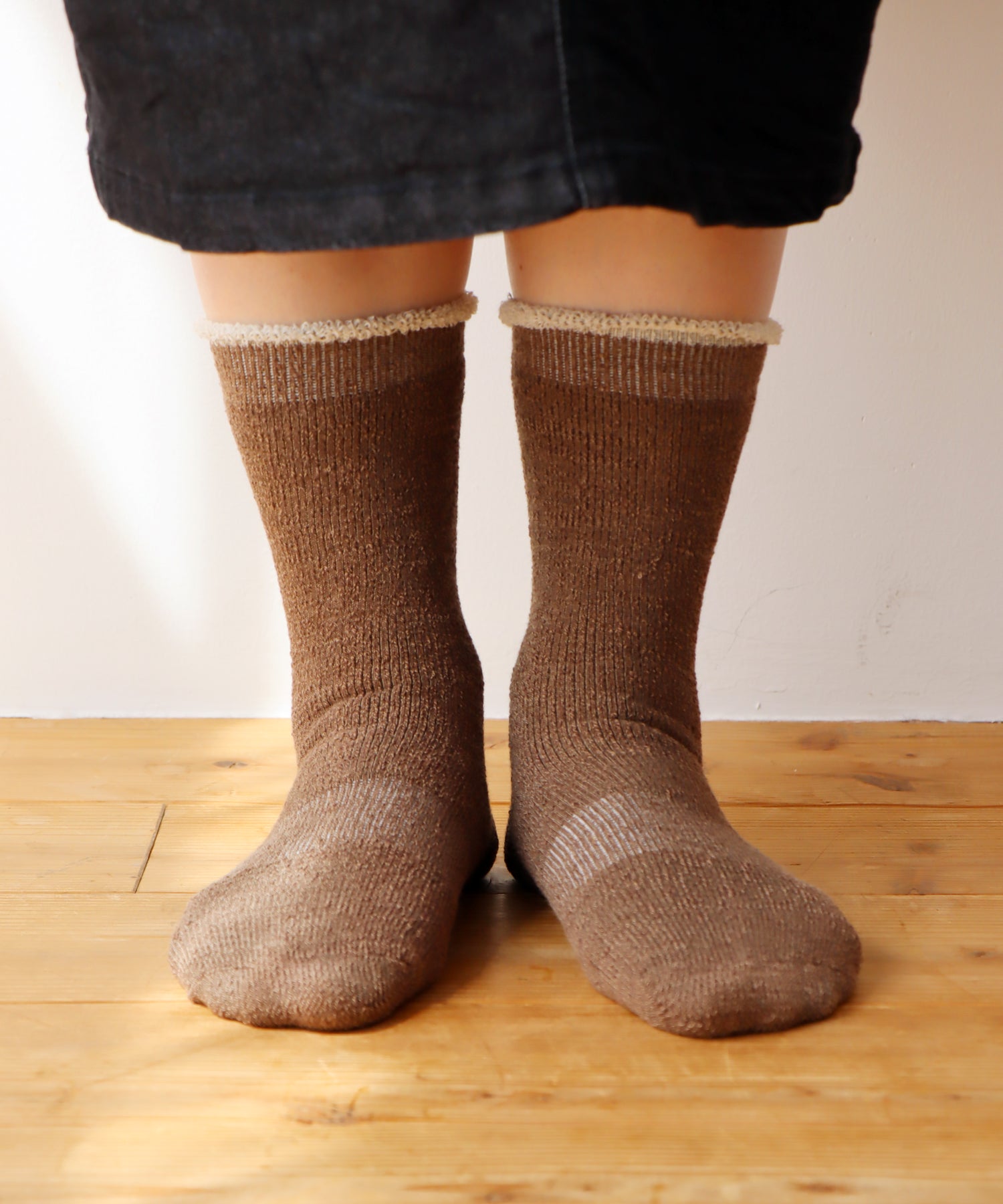 【1P】コットンパイル 柔らかクルーソックス