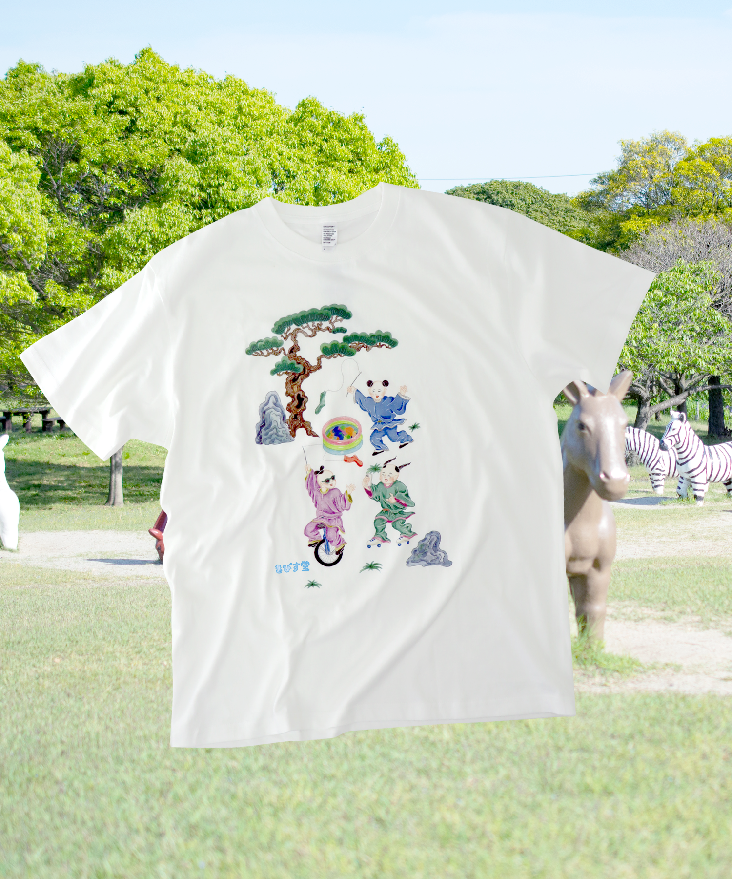 【受注生産】きびす堂限定  ３人唐子ちゃんの連休Ｔシャツ