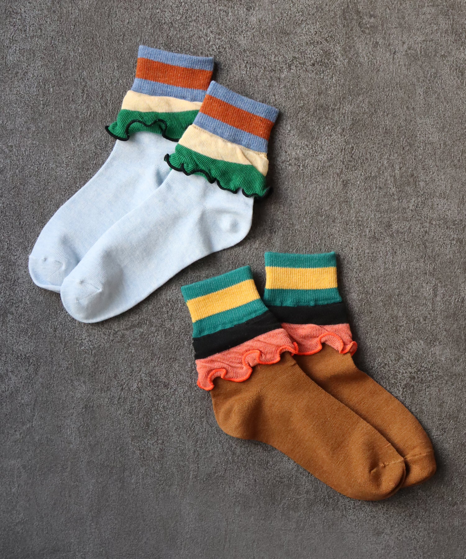 【2足組】メランジビッグフリル ショートソックス