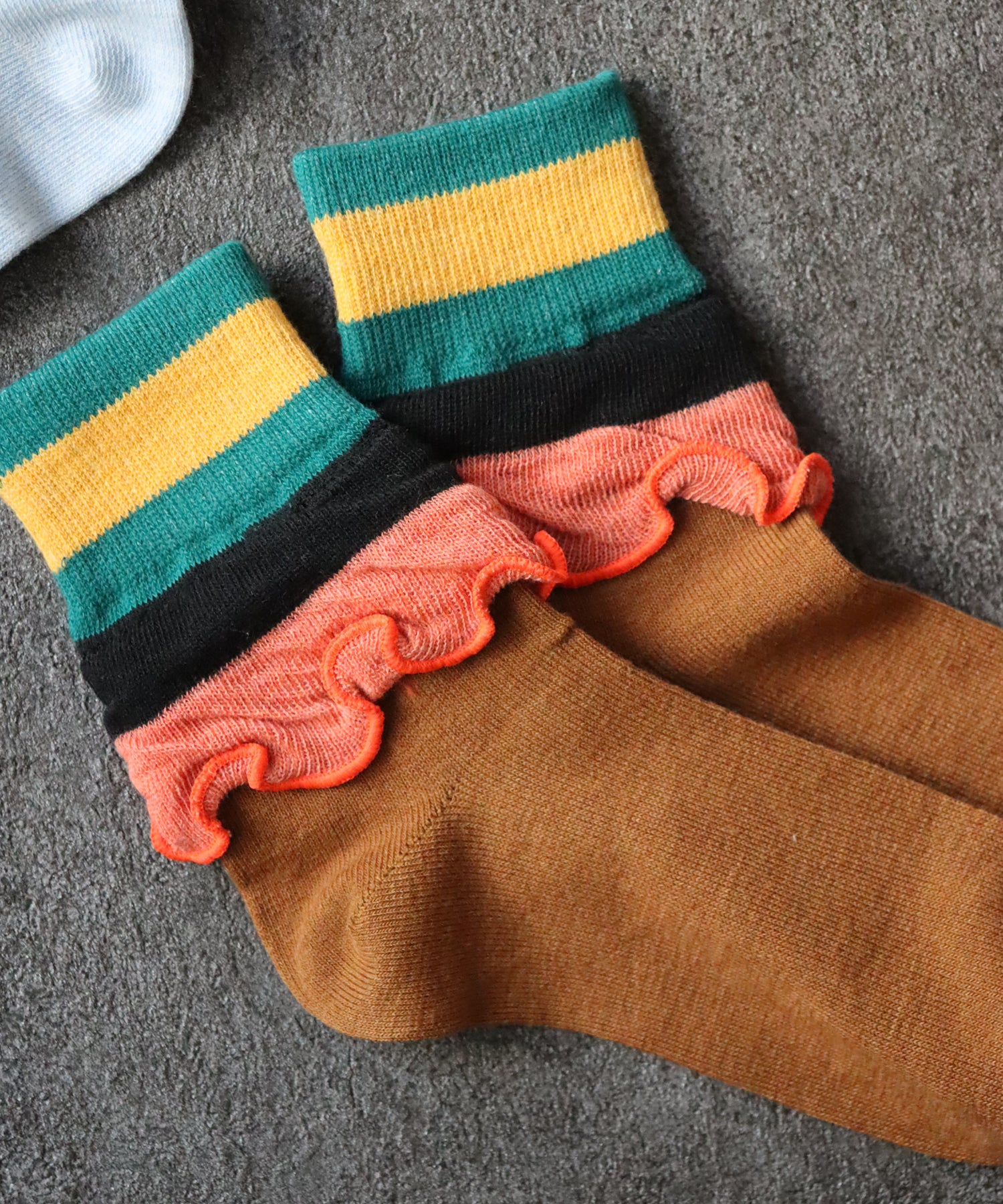 【2足組】メランジビッグフリル ショートソックス