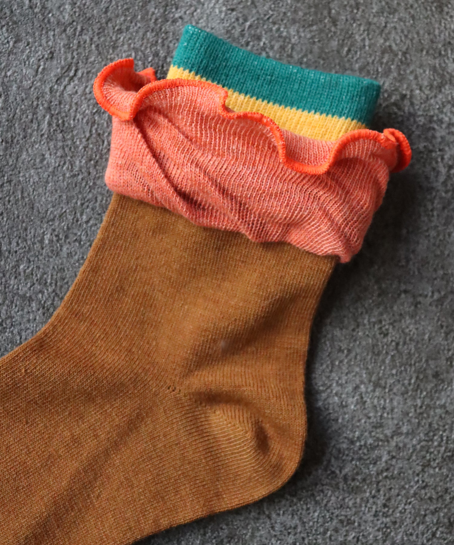 【2足組】メランジビッグフリル ショートソックス