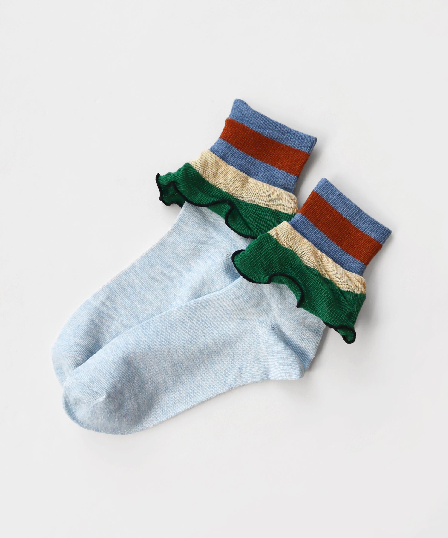 【2足組】メランジビッグフリル ショートソックス