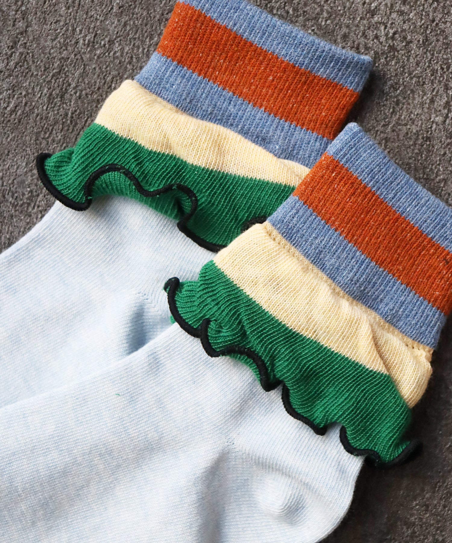 【2足組】メランジビッグフリル ショートソックス