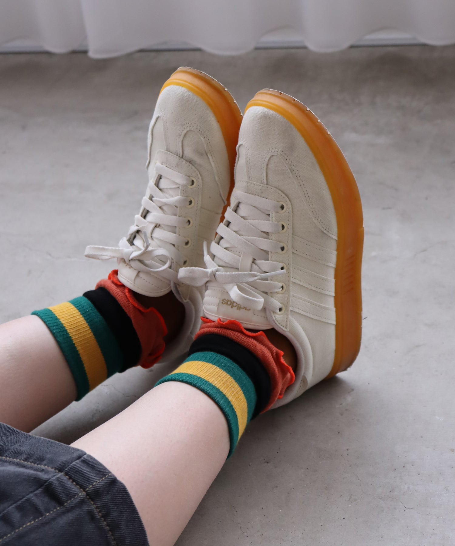 【2足組】メランジビッグフリル ショートソックス