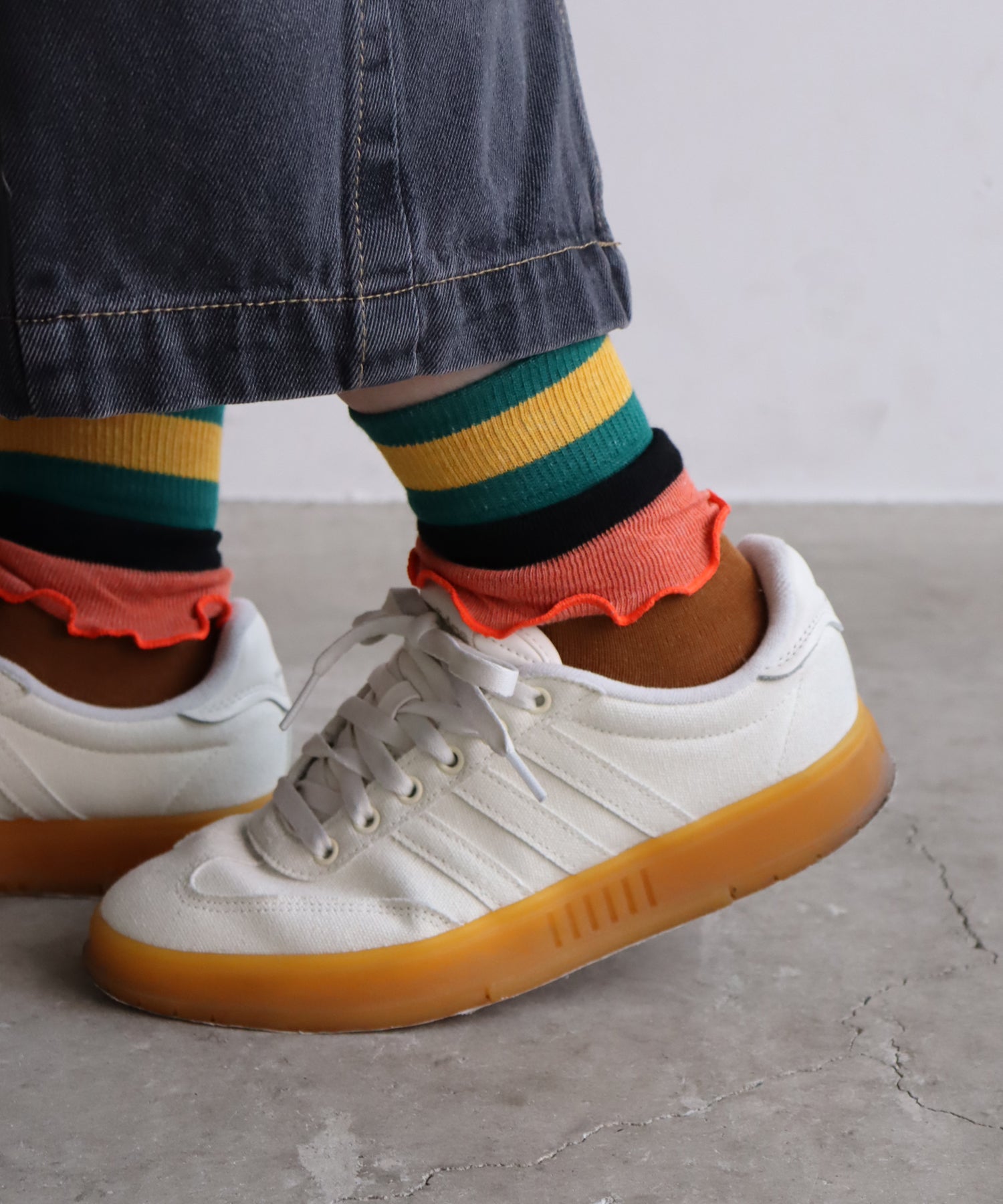 【2足組】メランジビッグフリル ショートソックス