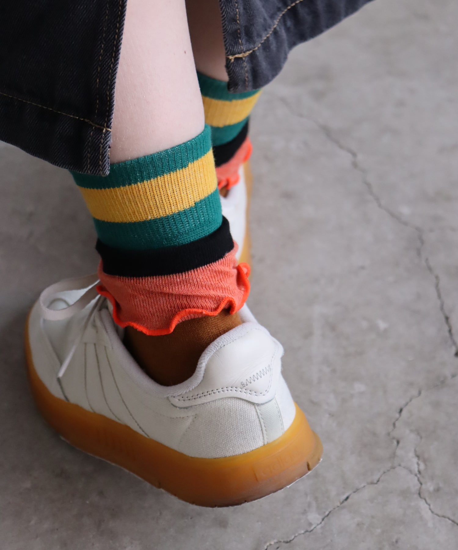 【2足組】メランジビッグフリル ショートソックス