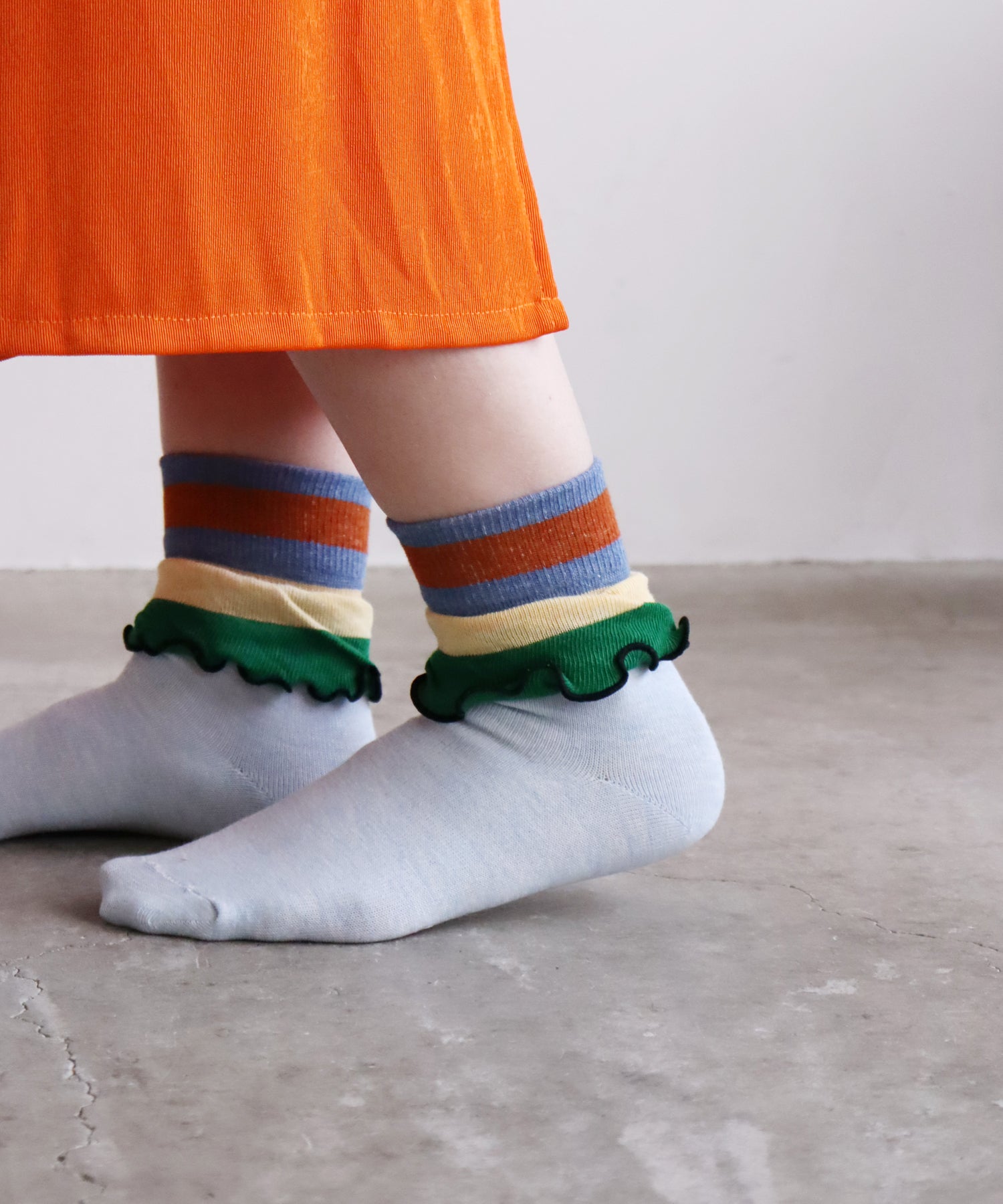 【2足組】メランジビッグフリル ショートソックス