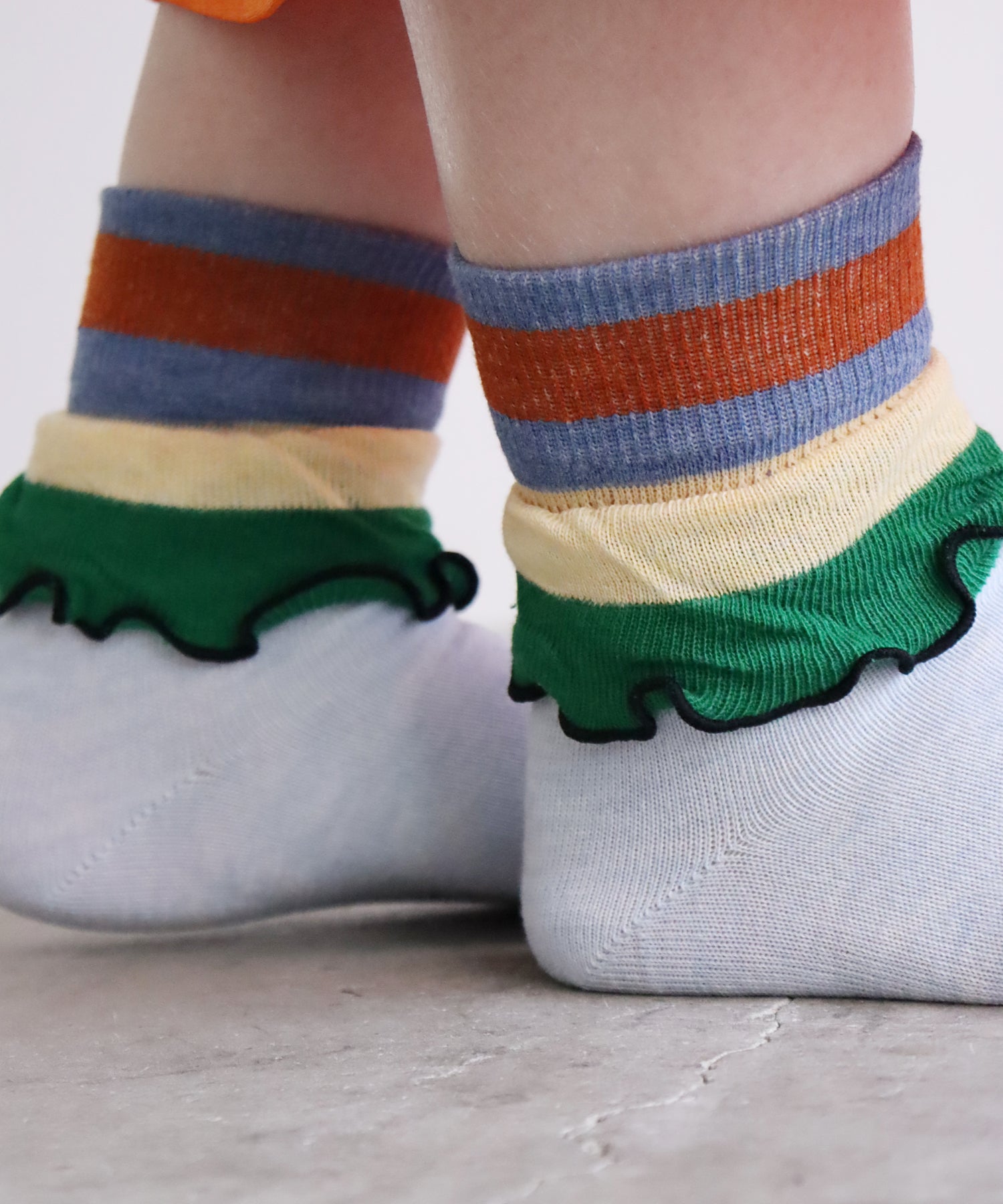 【2足組】メランジビッグフリル ショートソックス