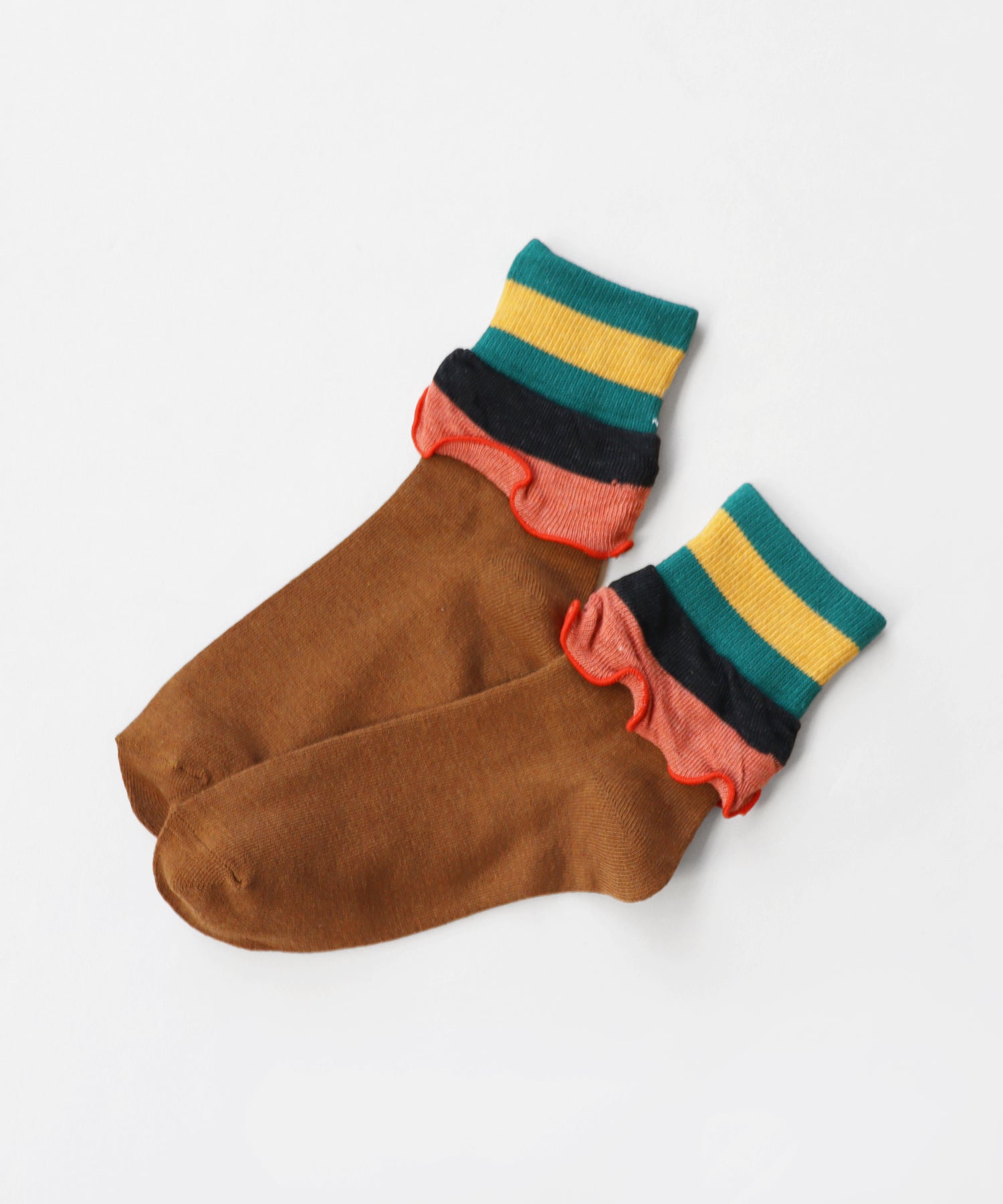 【2足組】メランジビッグフリル ショートソックス