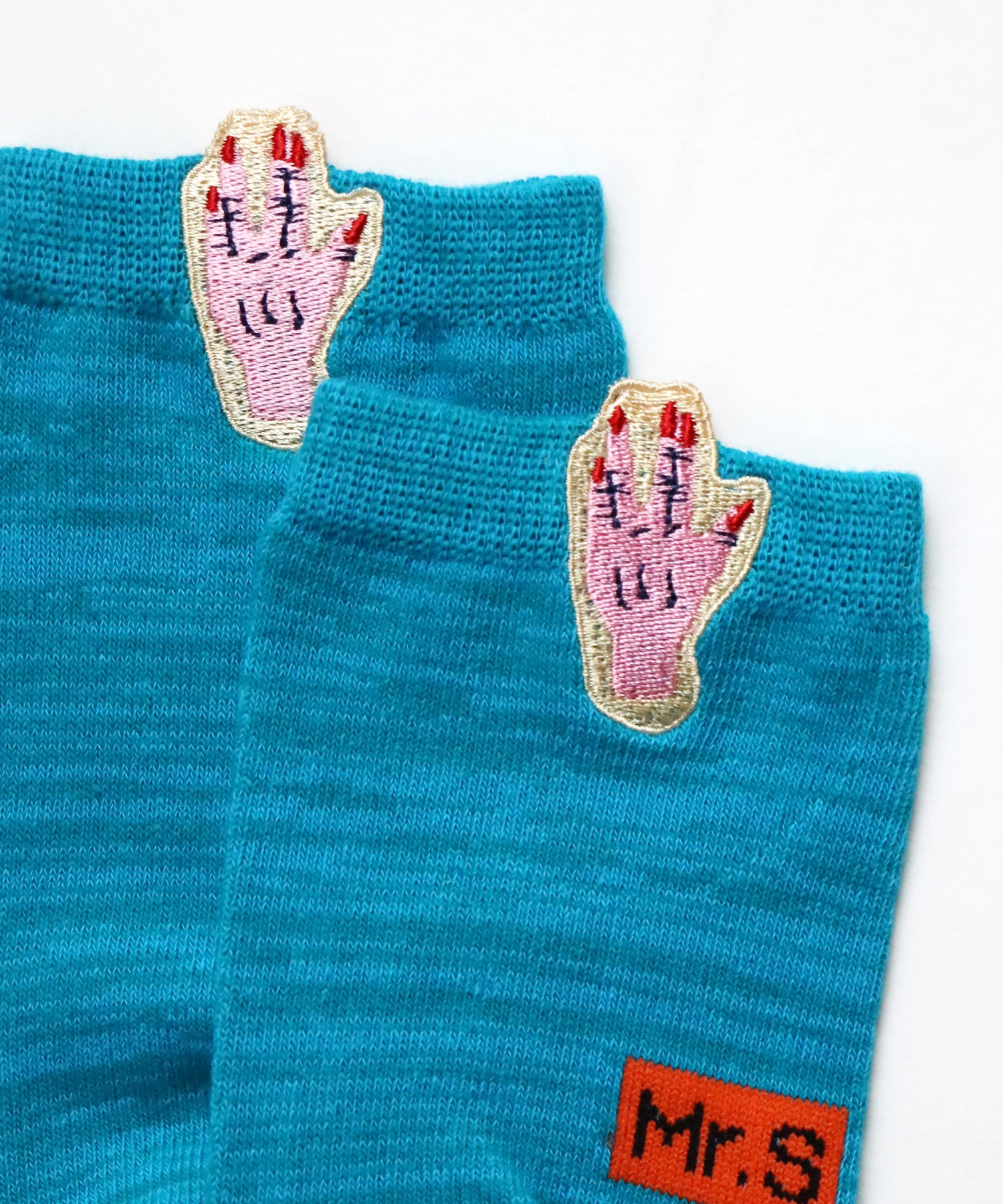 【2足組】宇宙式挨拶 刺繍ショートソックス
