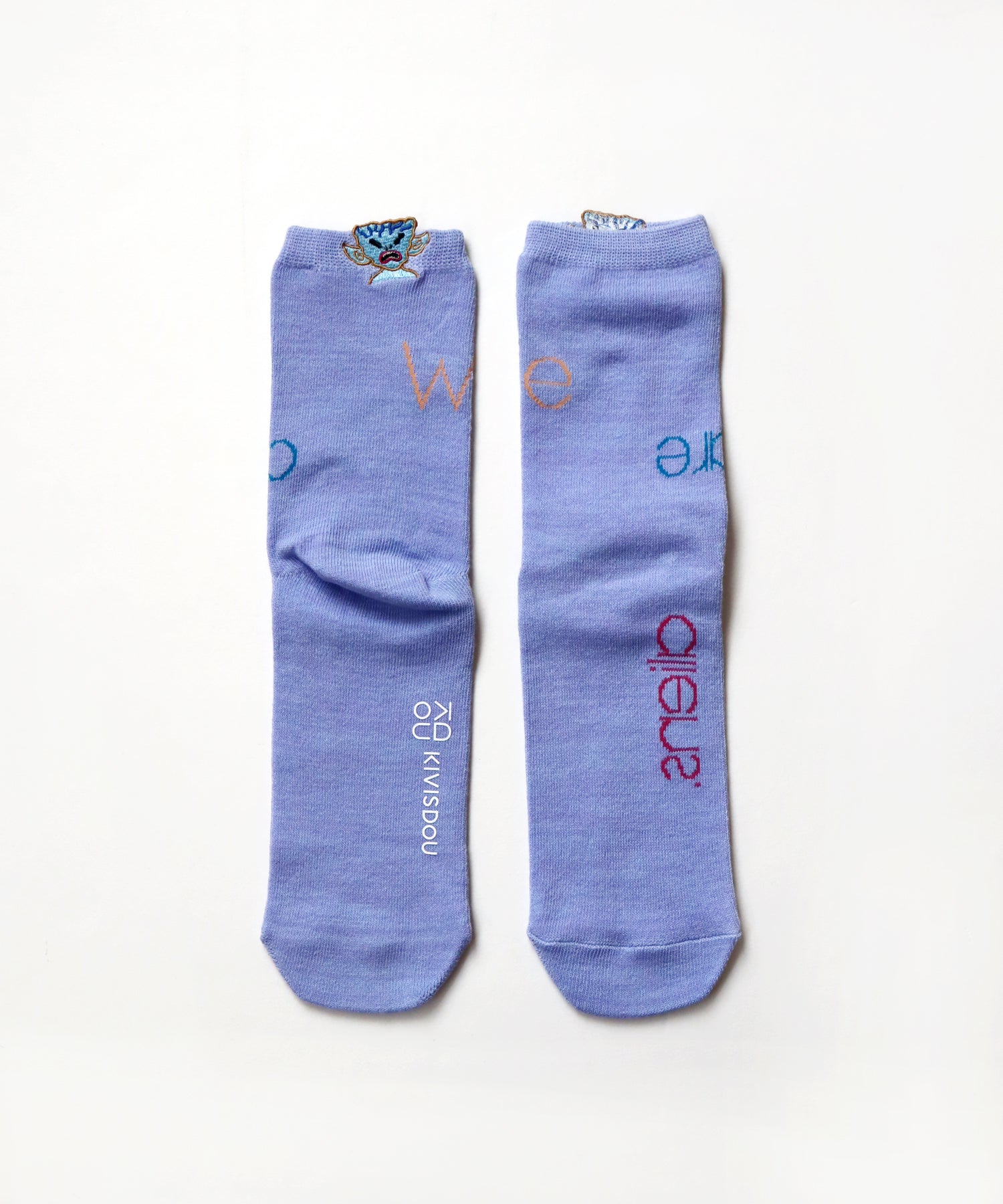【2足組】宇宙式挨拶 刺繍ショートソックス