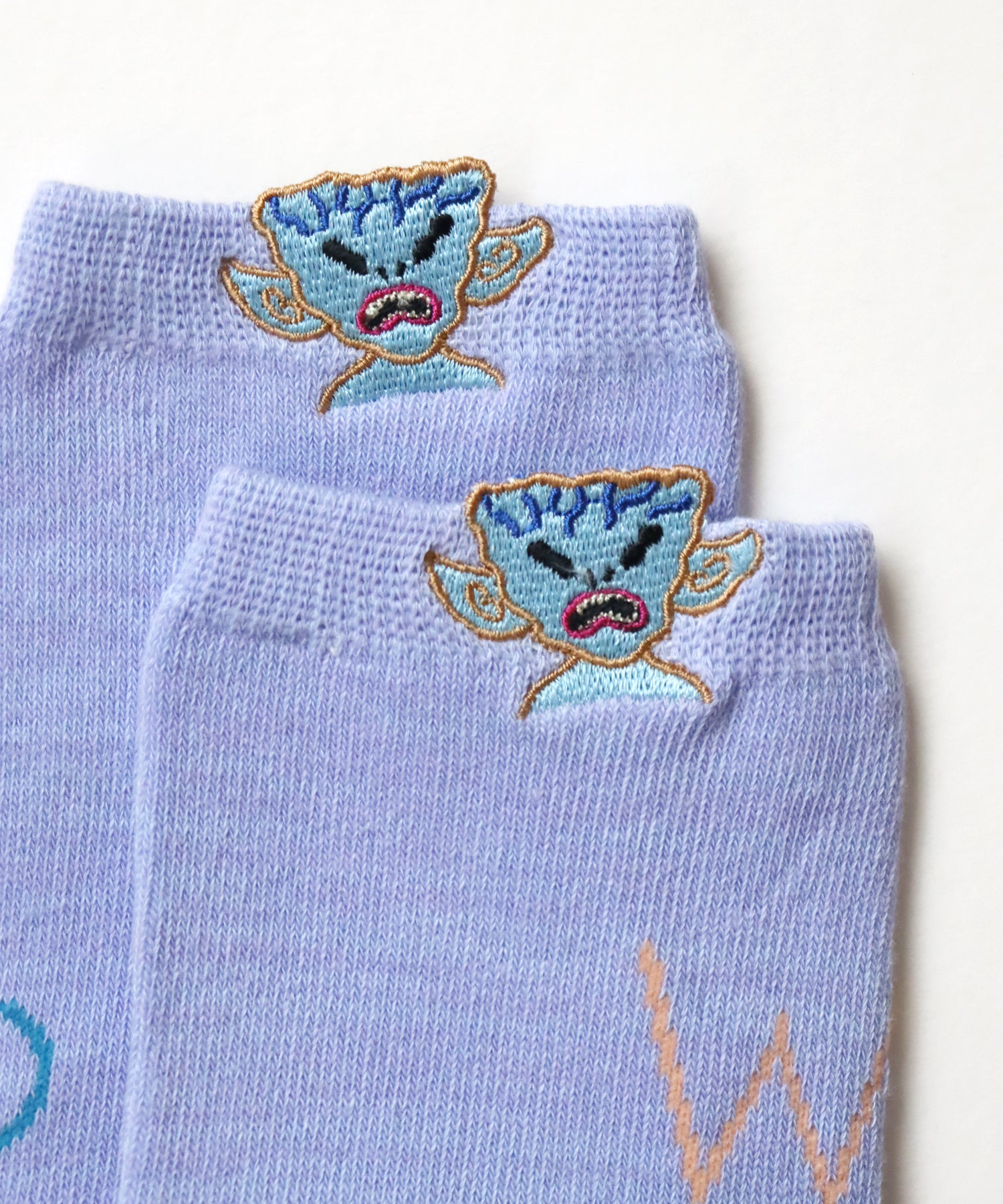 【2足組】宇宙式挨拶 刺繍ショートソックス