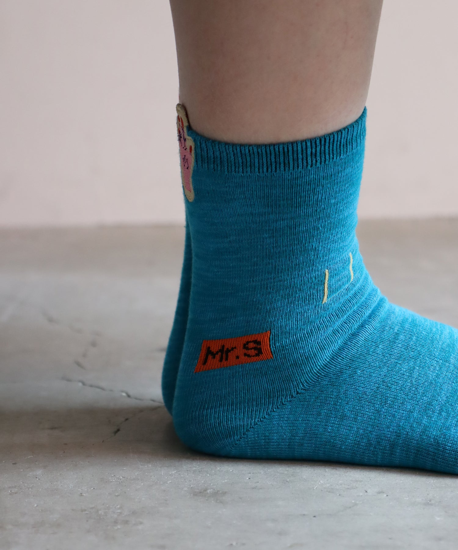 【2足組】宇宙式挨拶 刺繍ショートソックス