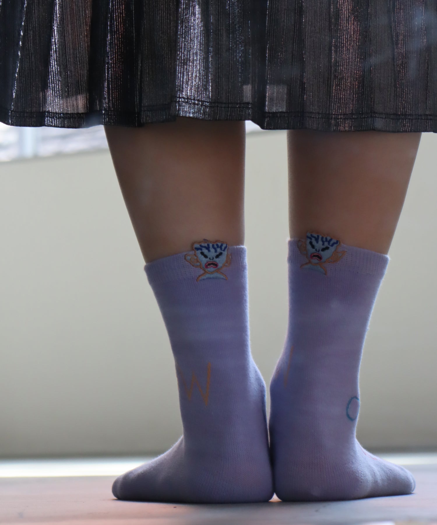 【2足組】宇宙式挨拶 刺繍ショートソックス