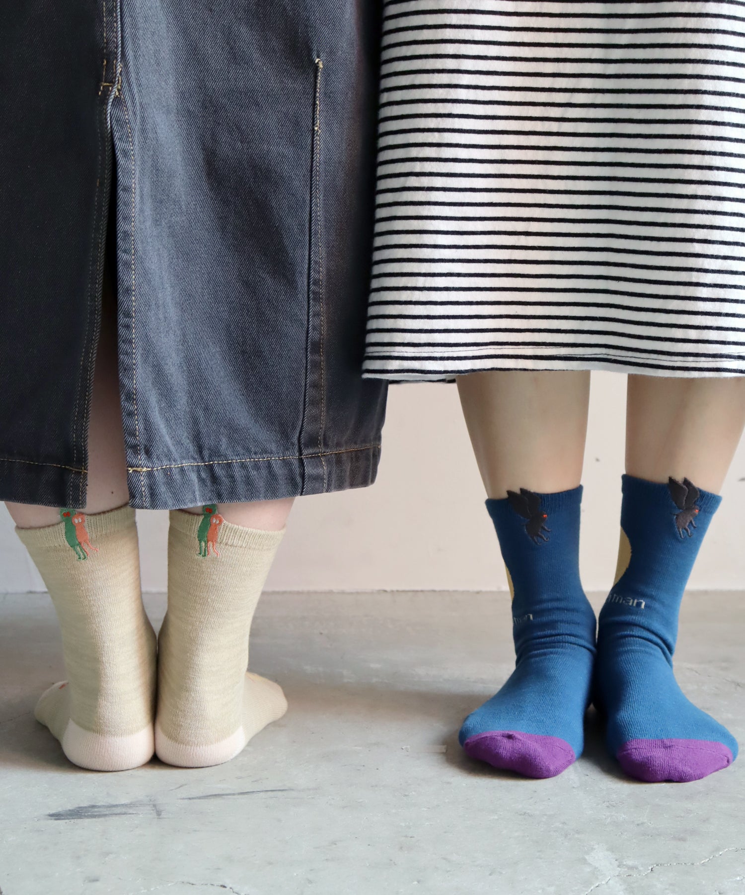 【2足組】エイリアン＆モスマン刺繍 ショートソックス