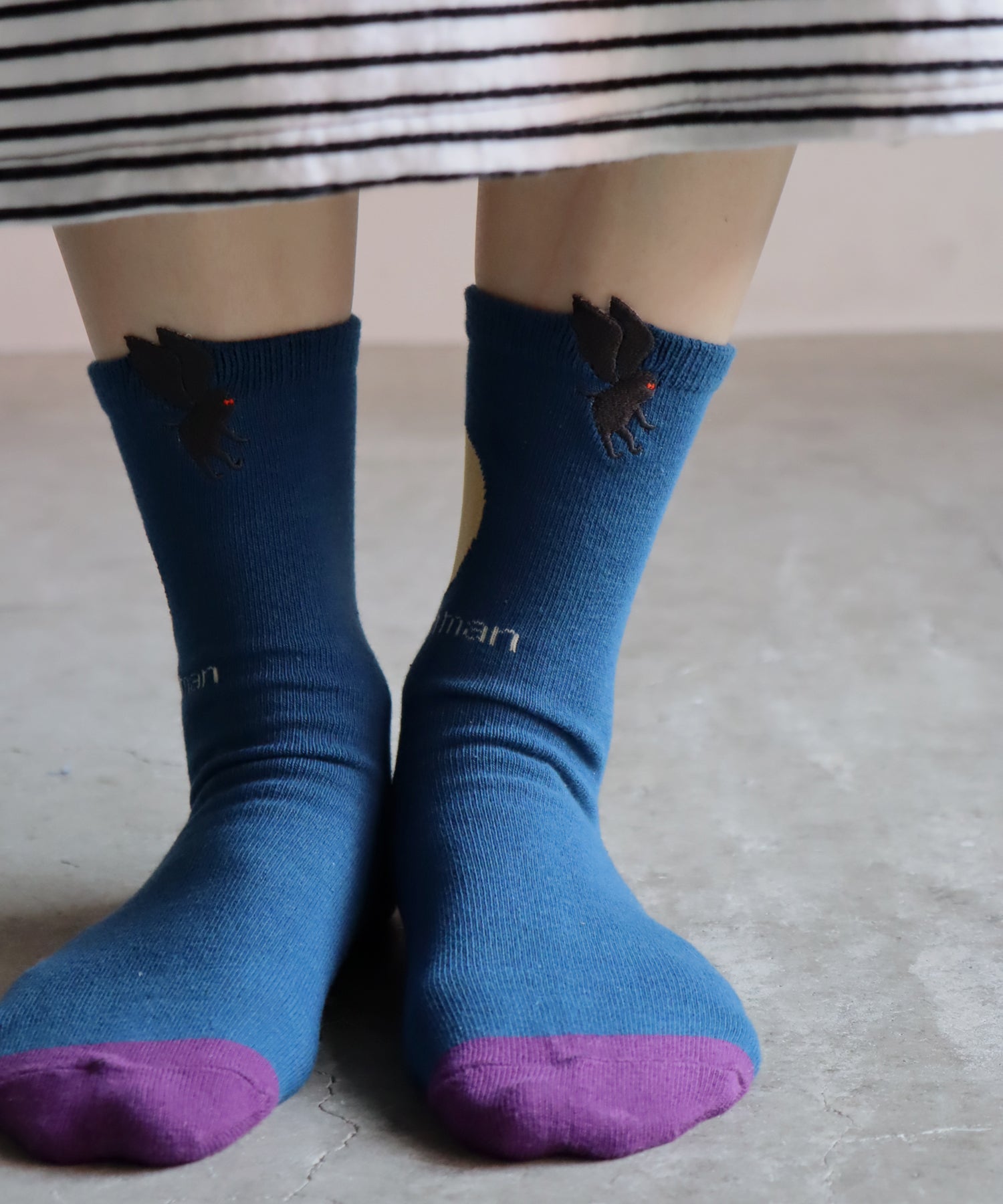 【2足組】エイリアン＆モスマン刺繍 ショートソックス