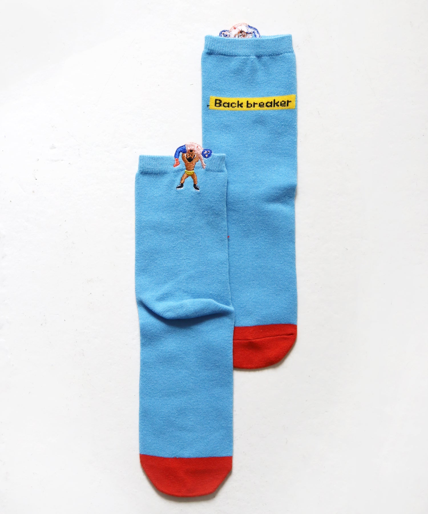 プロレスはみ出し刺繍ショートソックス｜2P