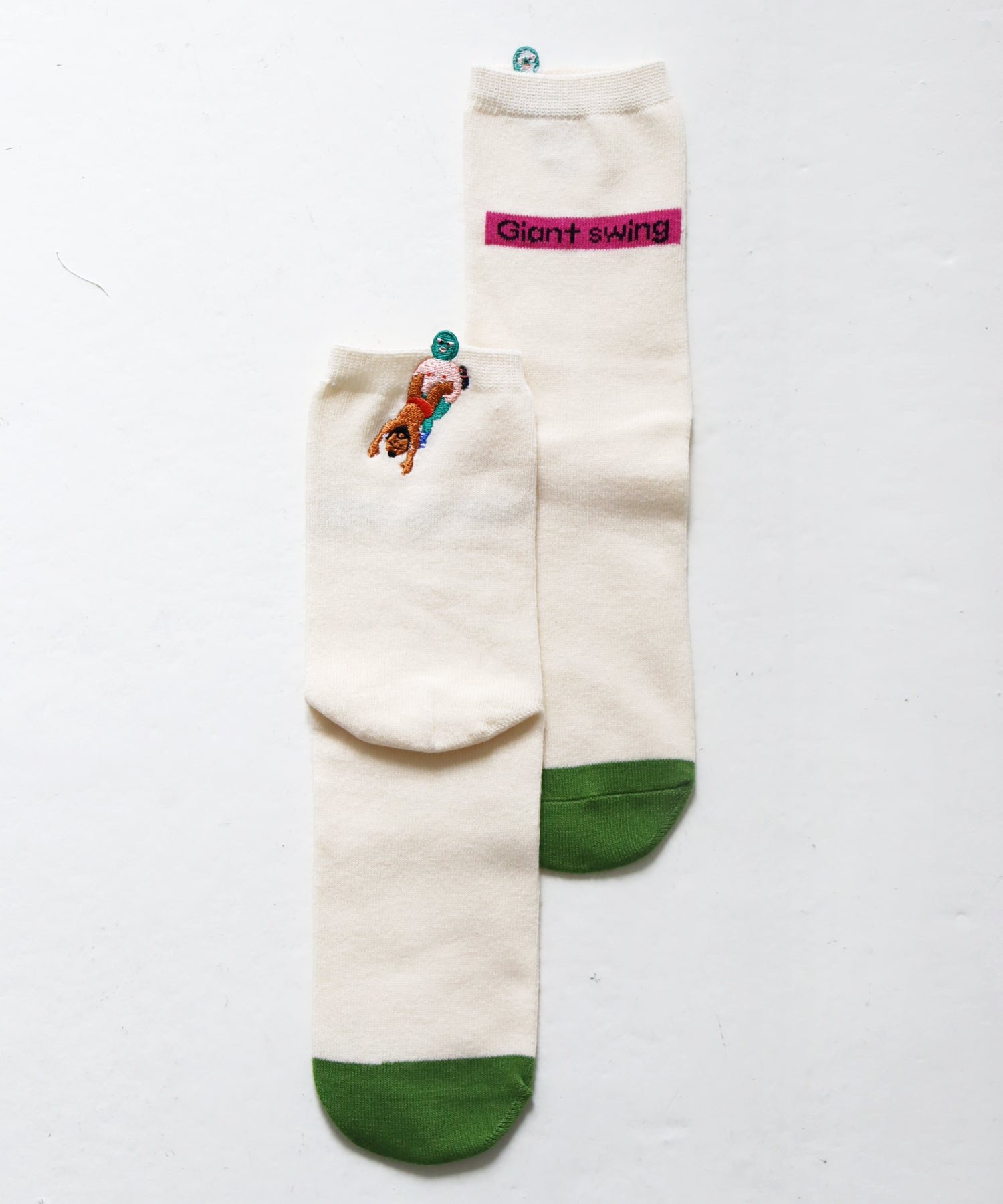 プロレスはみ出し刺繍ショートソックス｜2P