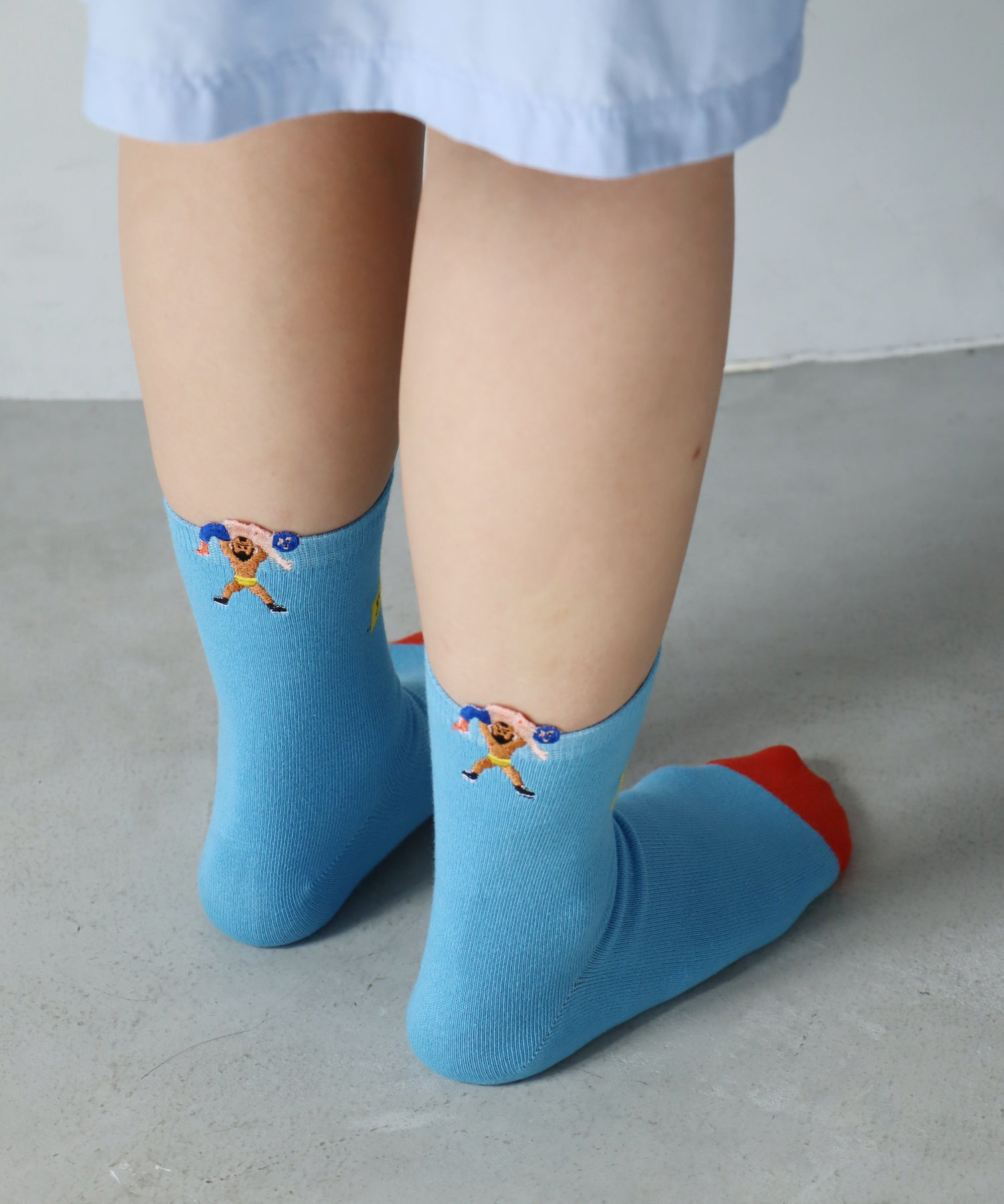 プロレスはみ出し刺繍ショートソックス｜2P