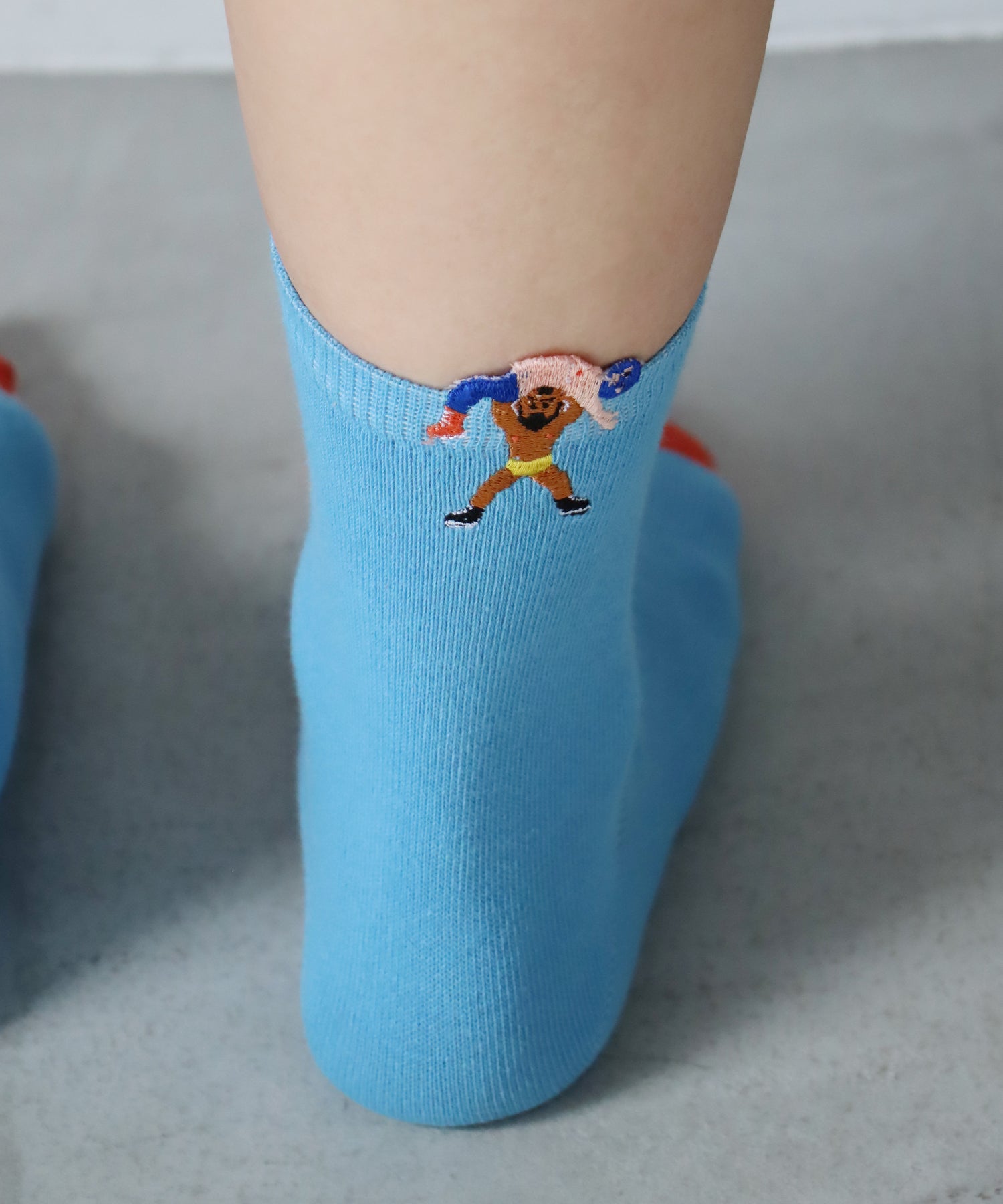 プロレスはみ出し刺繍ショートソックス｜2P