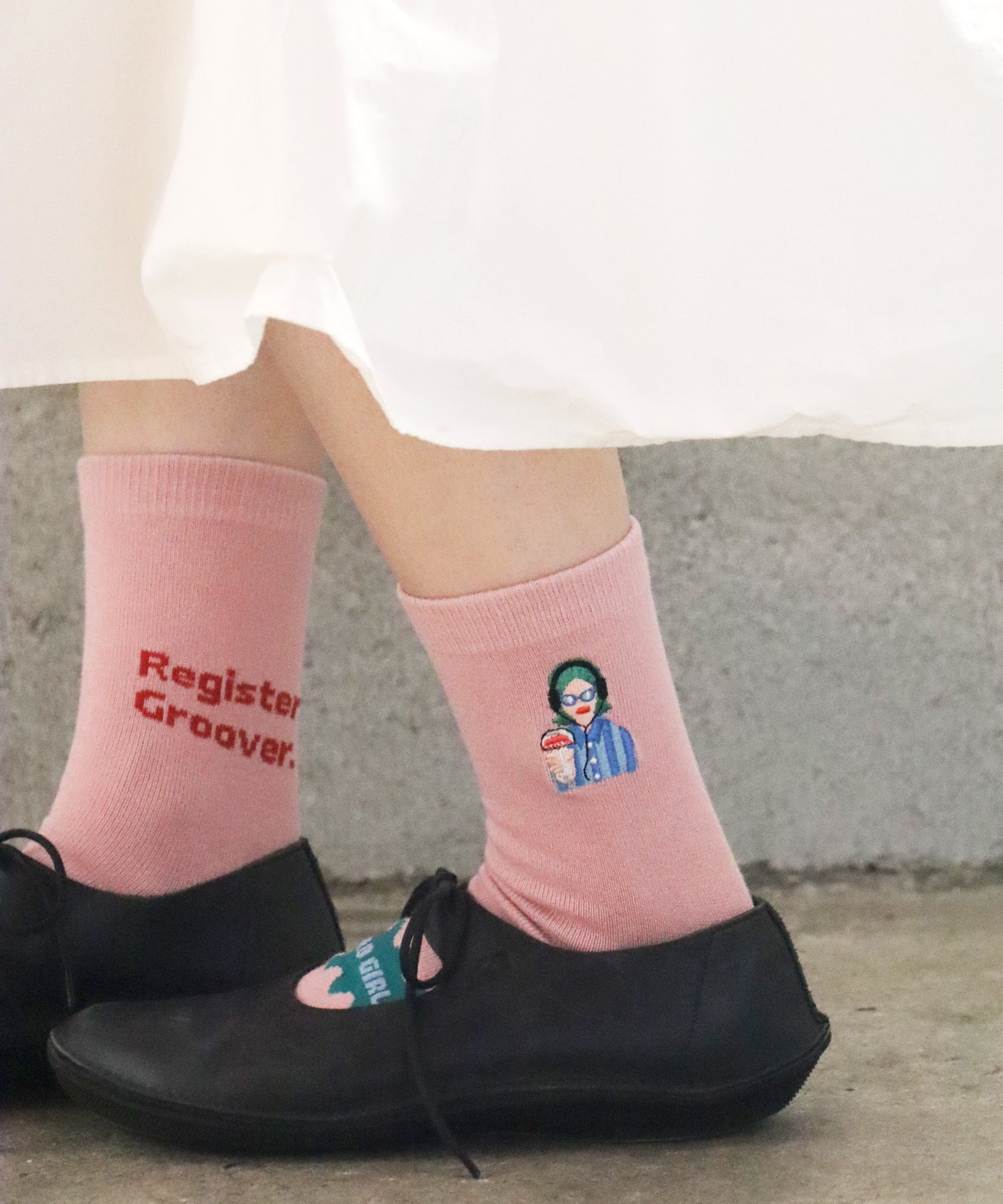 BAD GIRLS 刺繍 ショートソックス｜2P