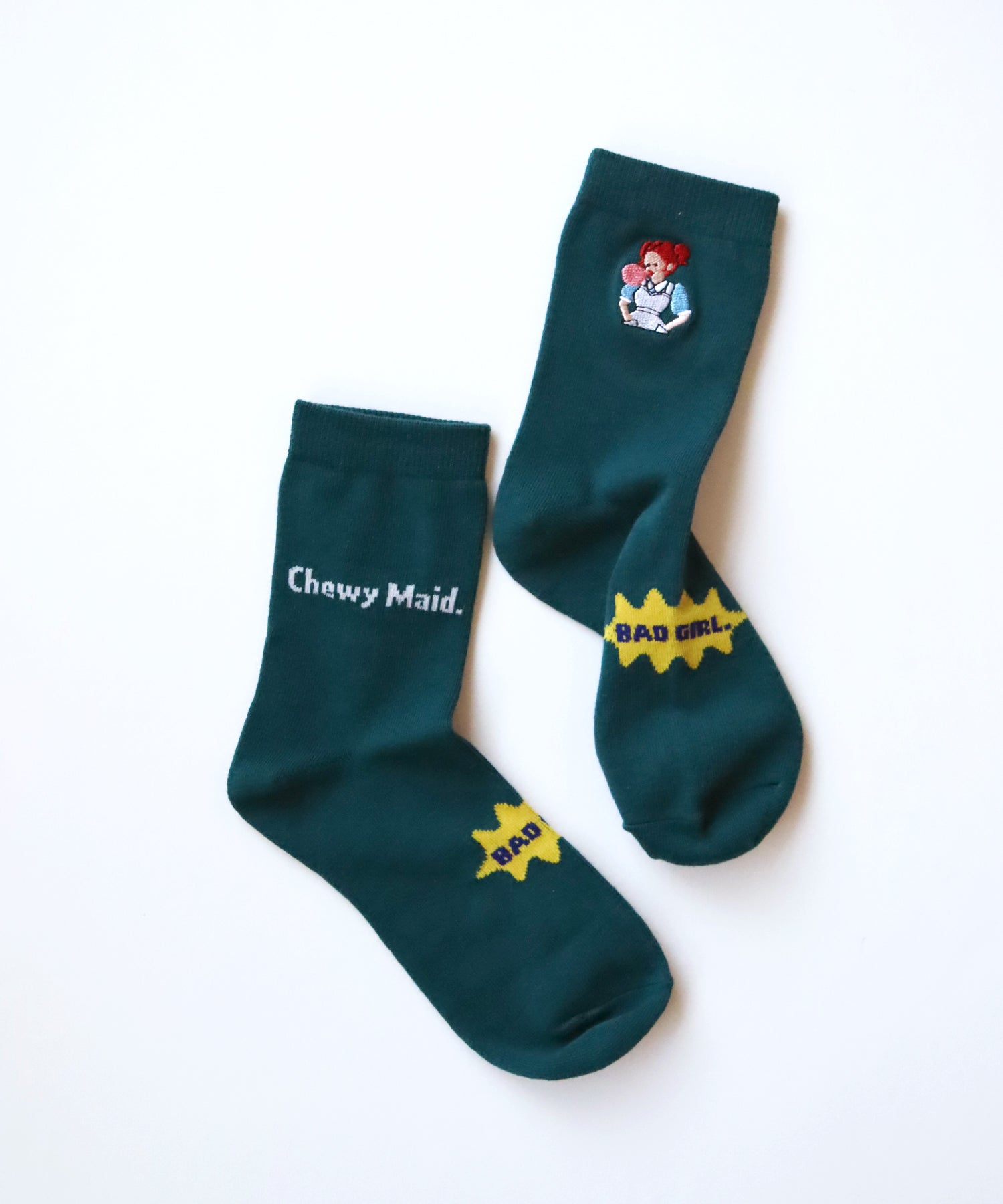 BAD GIRLS 刺繍 ショートソックス｜2P