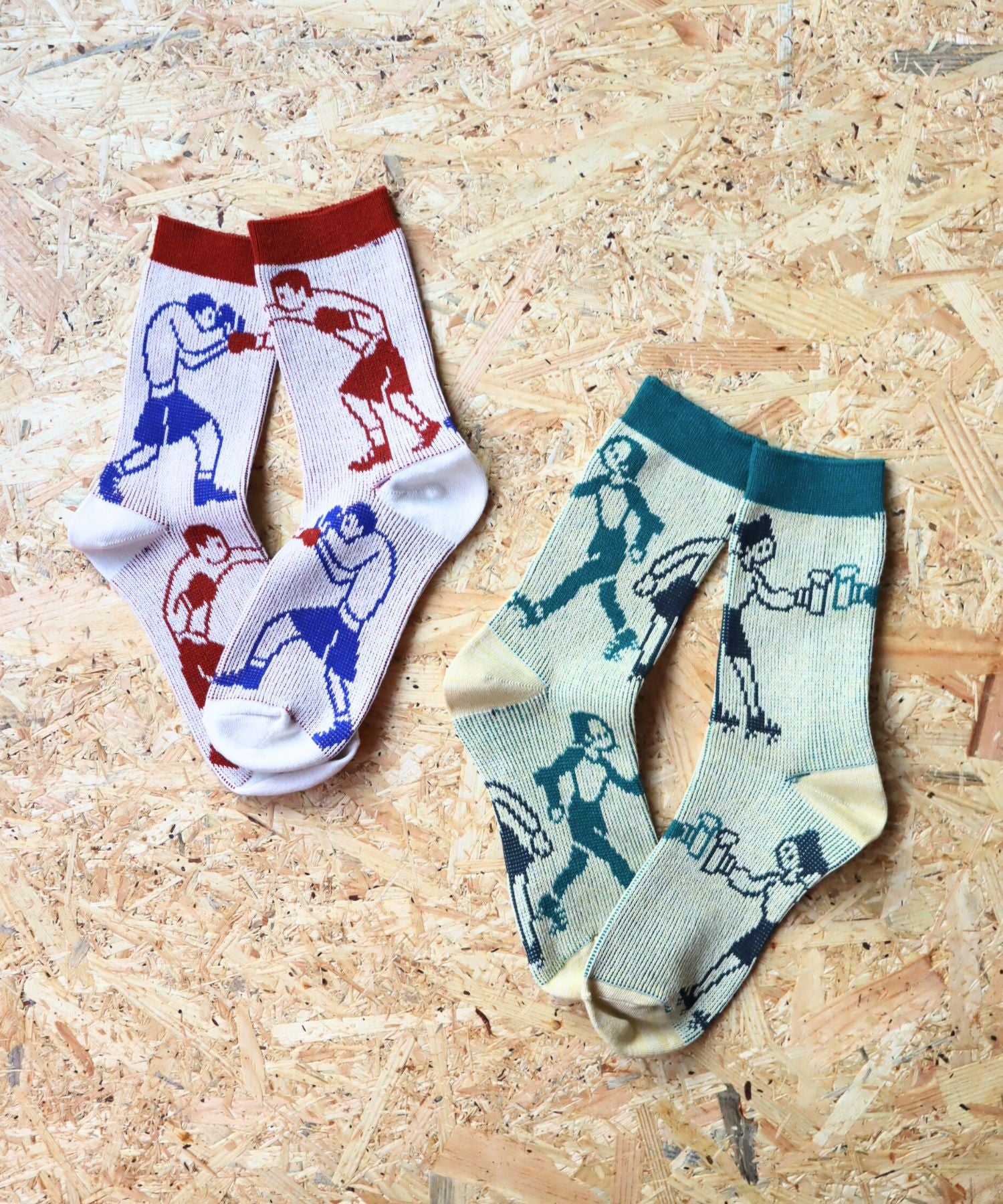 【2足組】ボクサー＆ビールガール クルーソックス