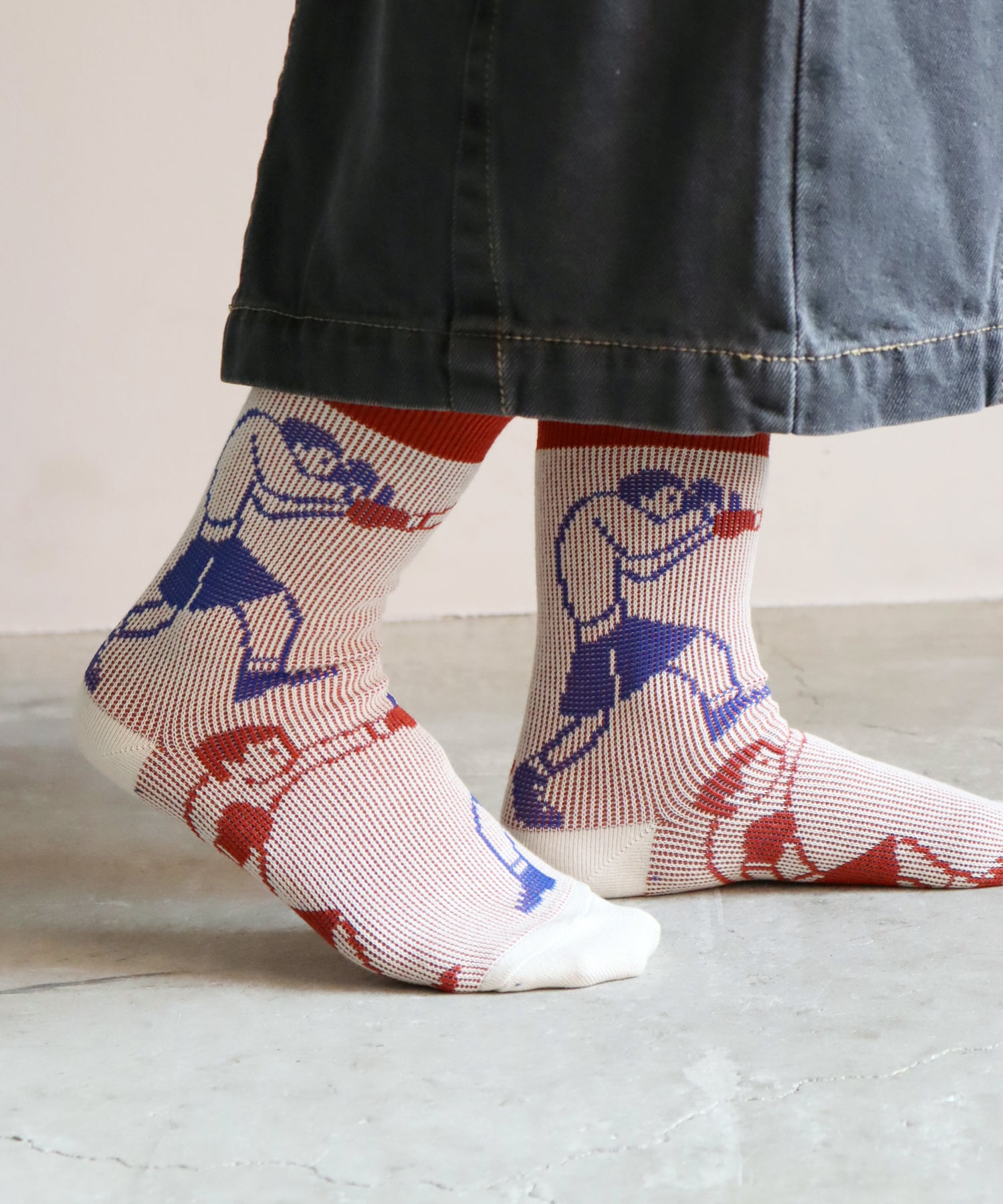 【2足組】ボクサー＆ビールガール クルーソックス