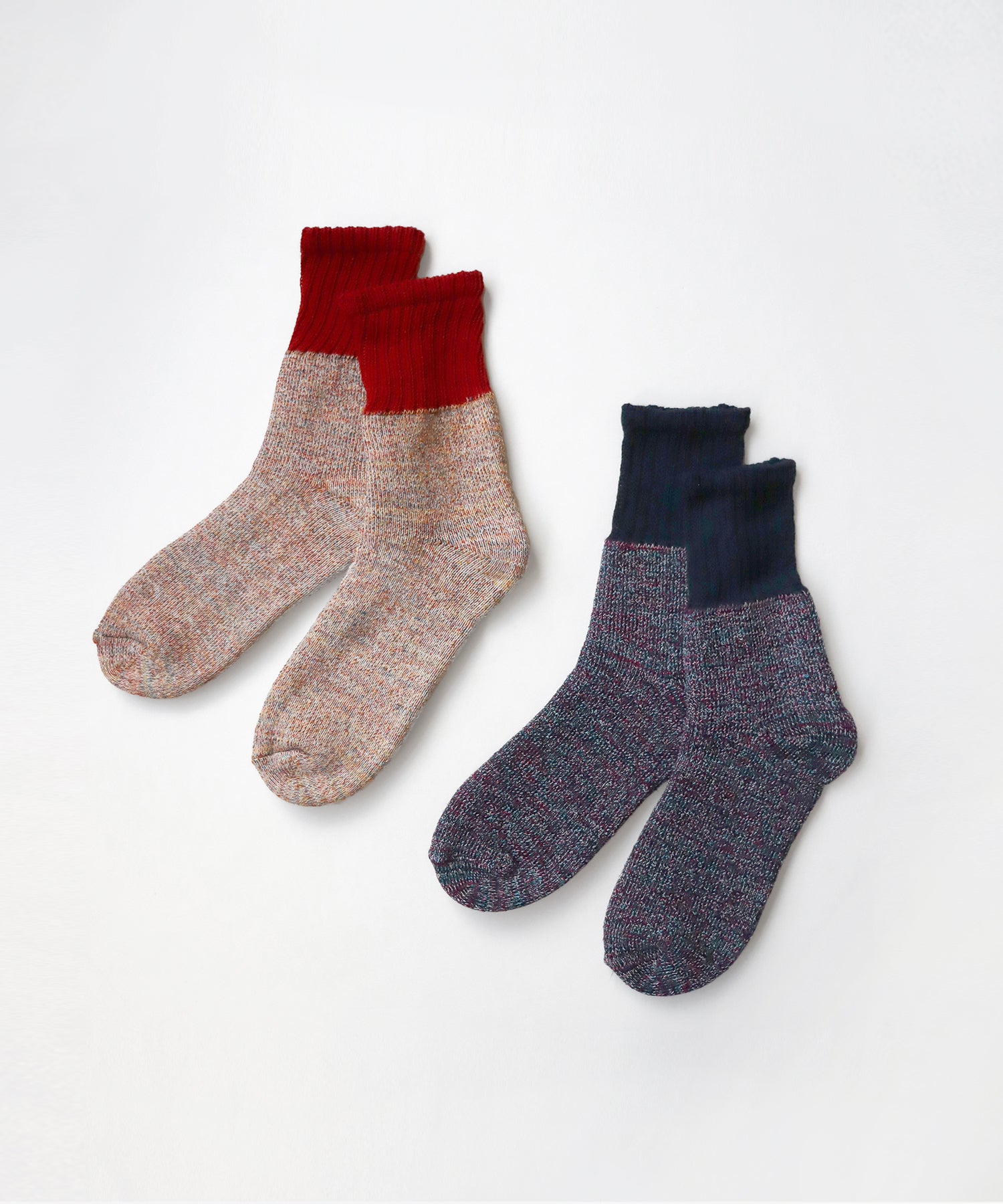 【2足組】ローゲージ ミックスパイル クルーソックス