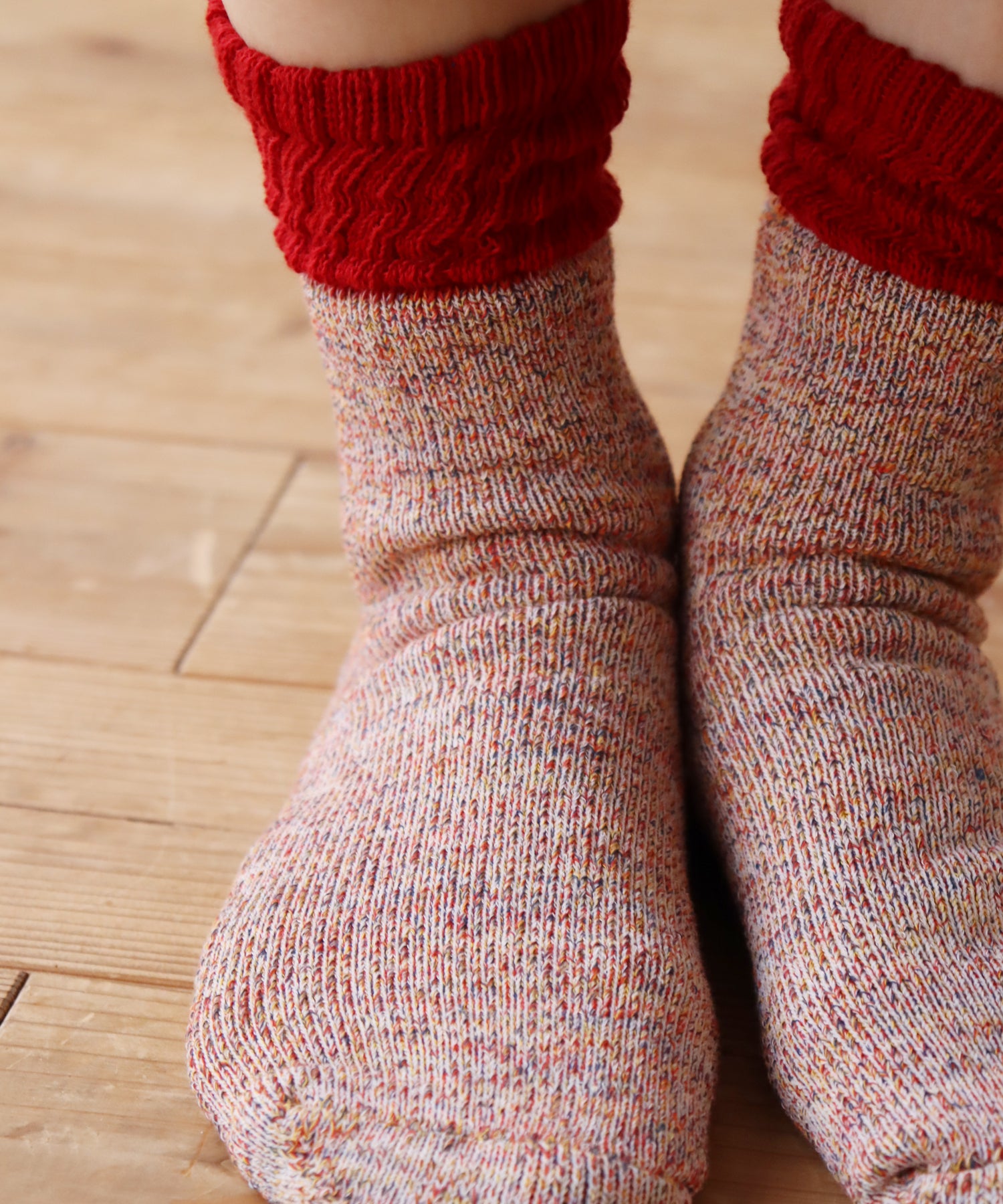 【2足組】ローゲージ ミックスパイル クルーソックス