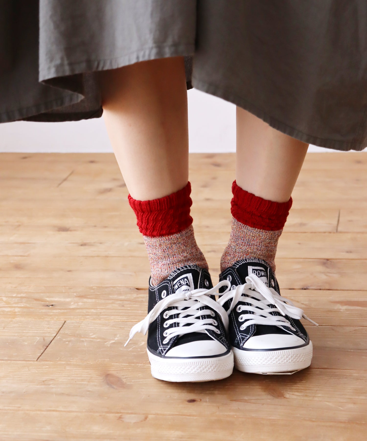 【2足組】ローゲージ ミックスパイル クルーソックス