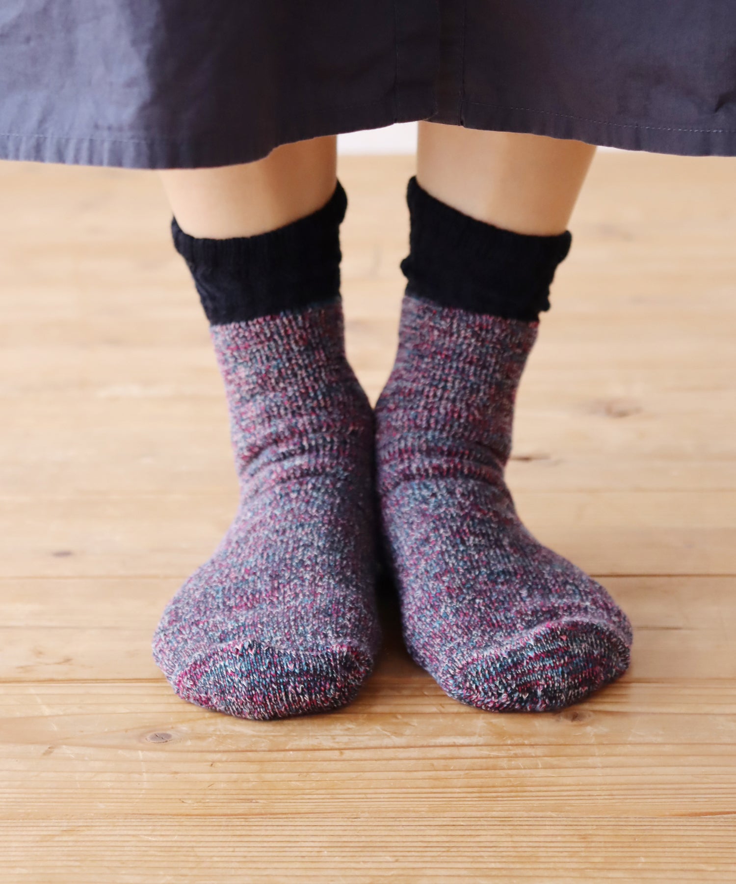 【2足組】ローゲージ ミックスパイル クルーソックス