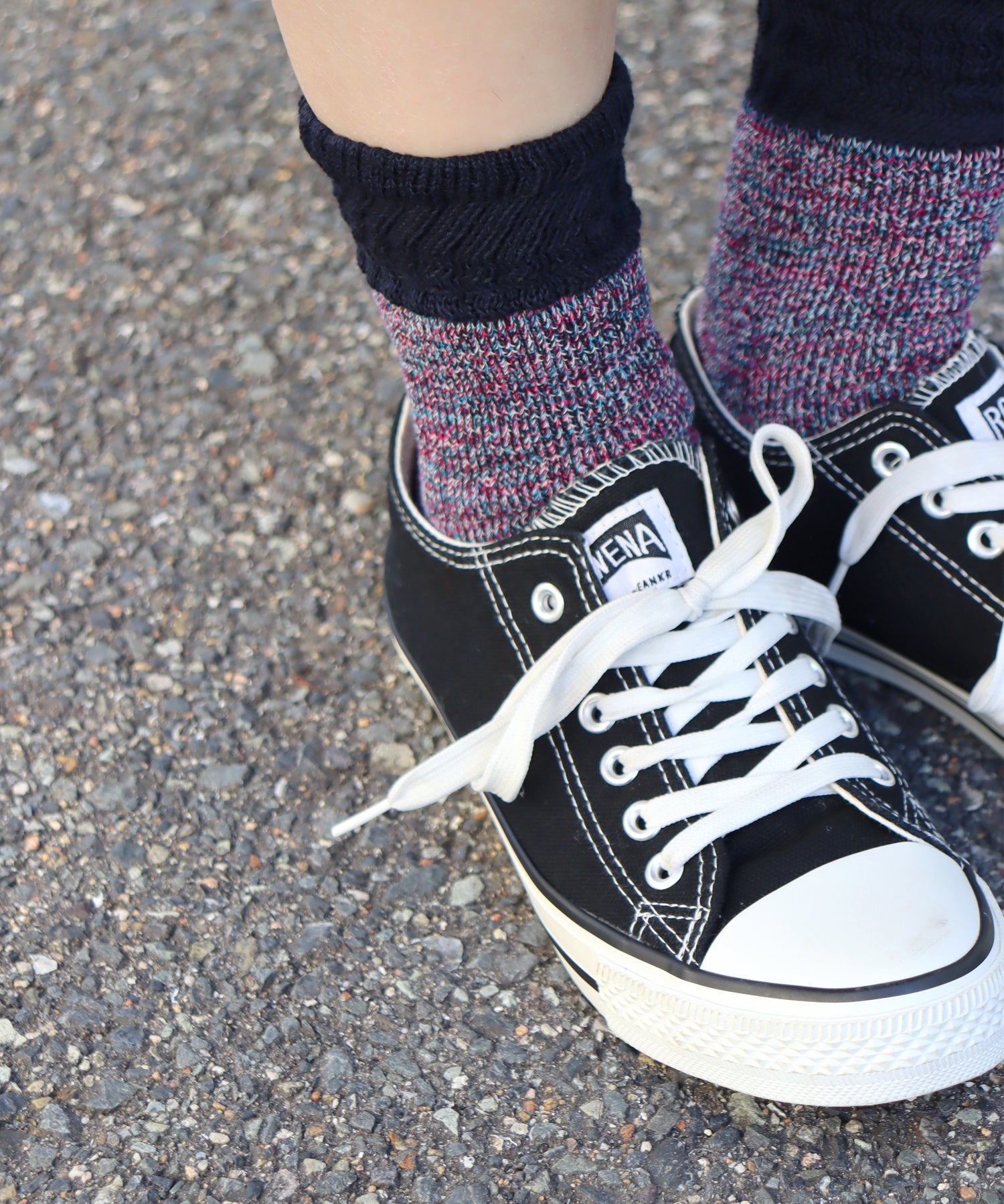 【2足組】ローゲージ ミックスパイル クルーソックス