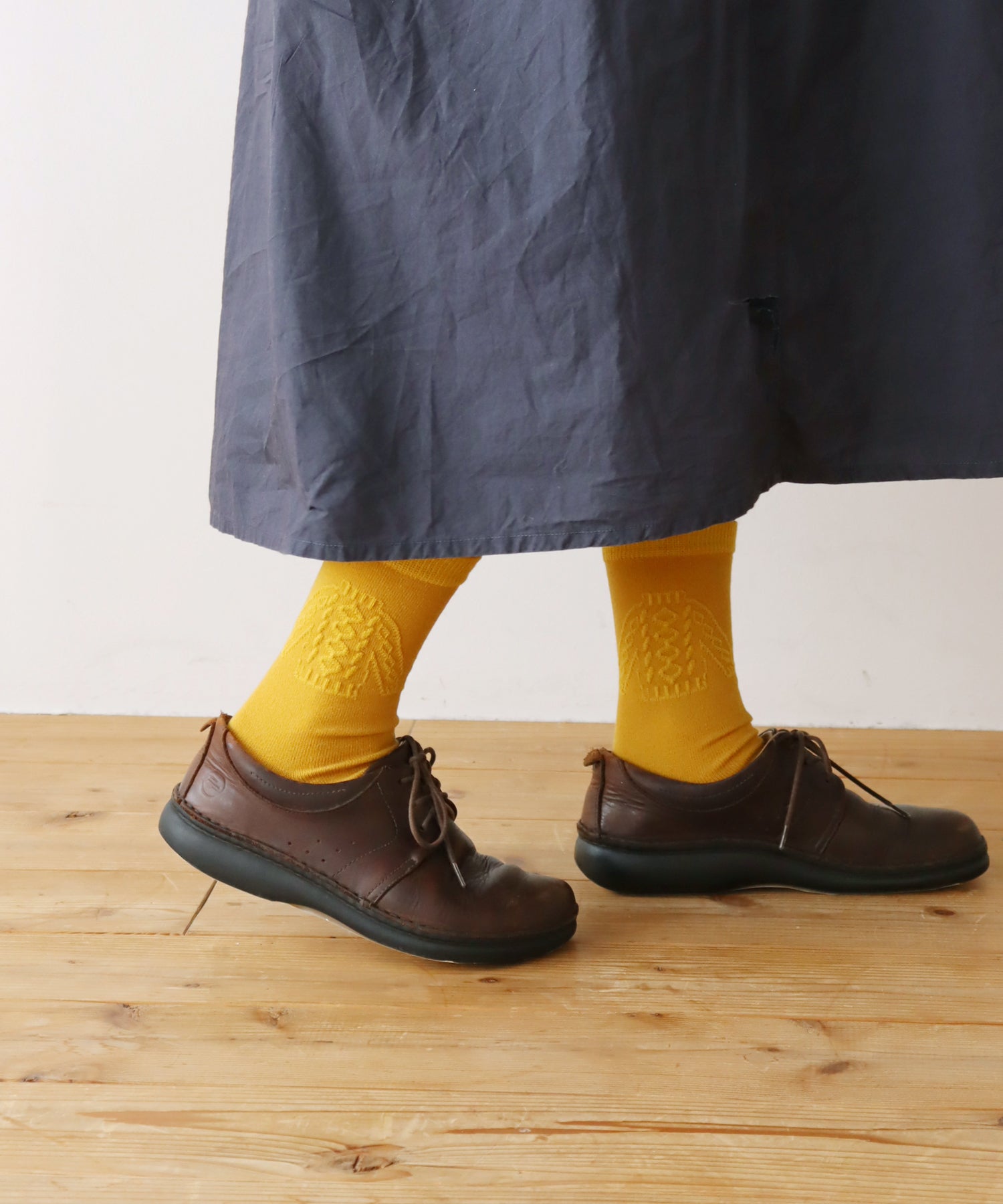 【2足組】ウール混 編み物柄 クルーソックス