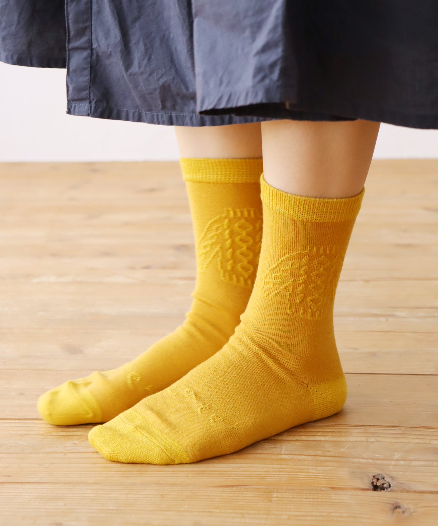 【2足組】ウール混 編み物柄 クルーソックス