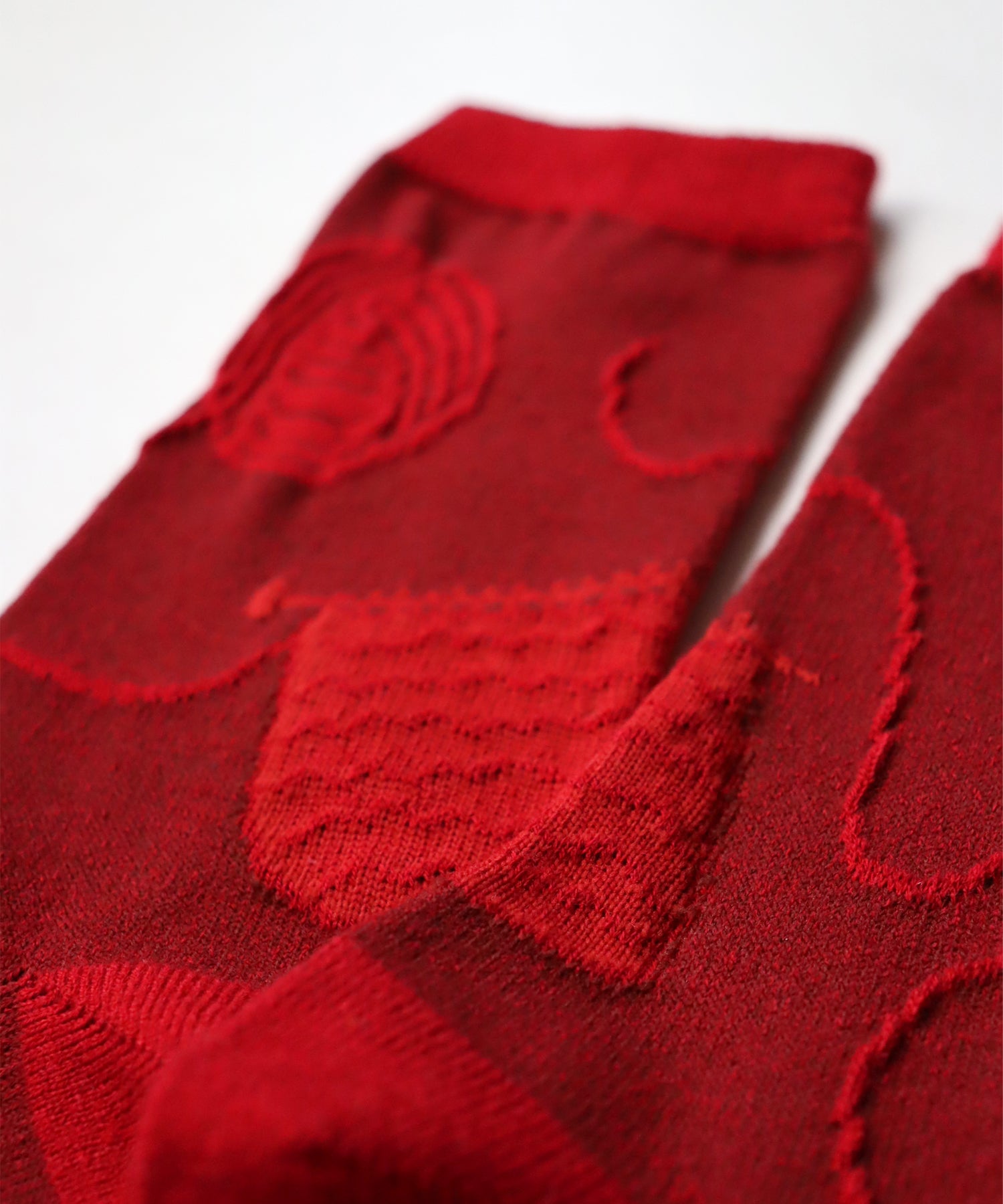 【2足組】ウール混 編み物柄 クルーソックス