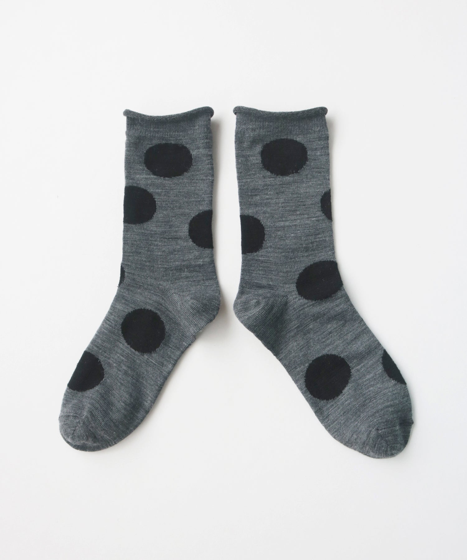 【2足組】メリノウール ドット クルーソックス