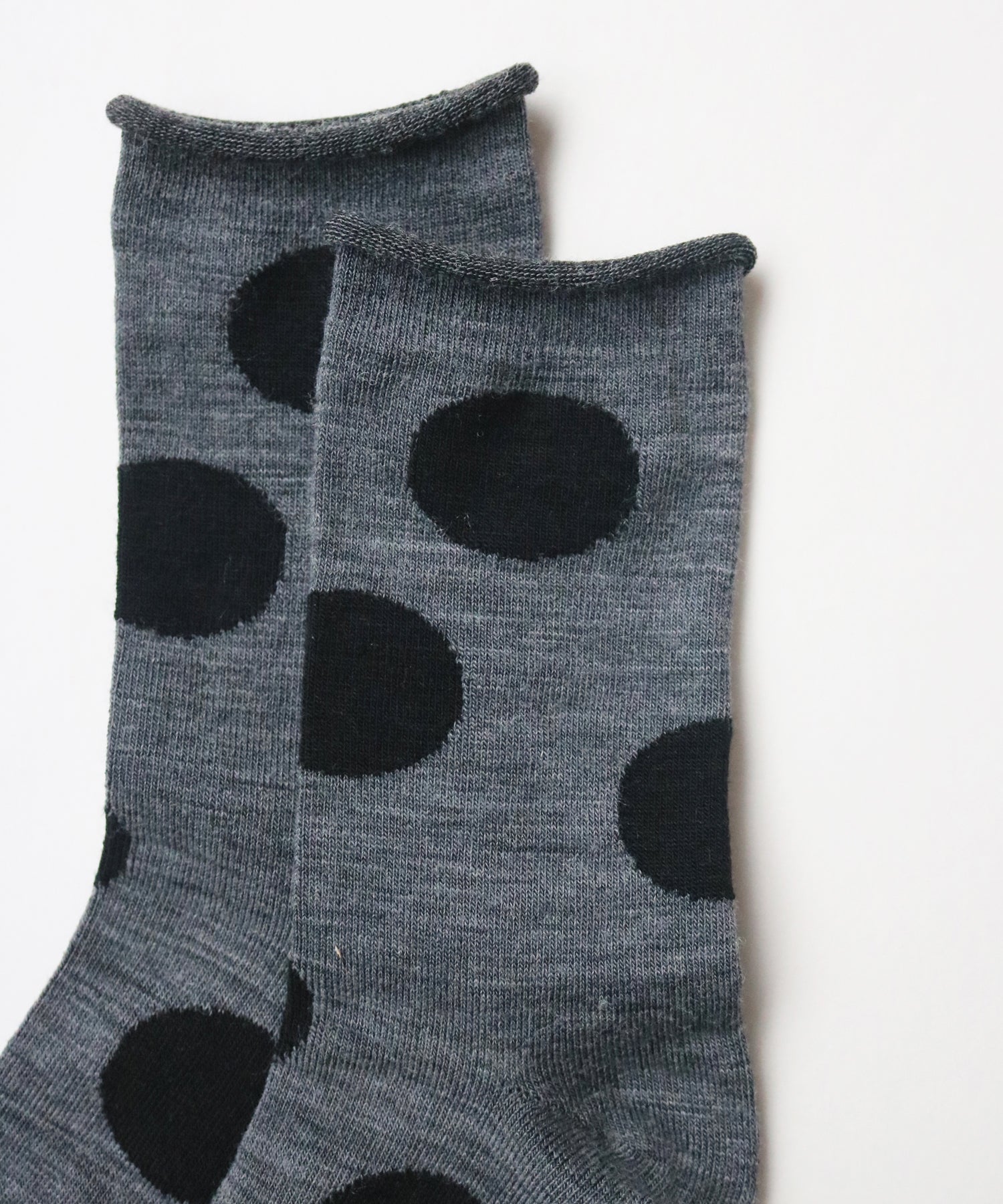 【2足組】メリノウール ドット クルーソックス