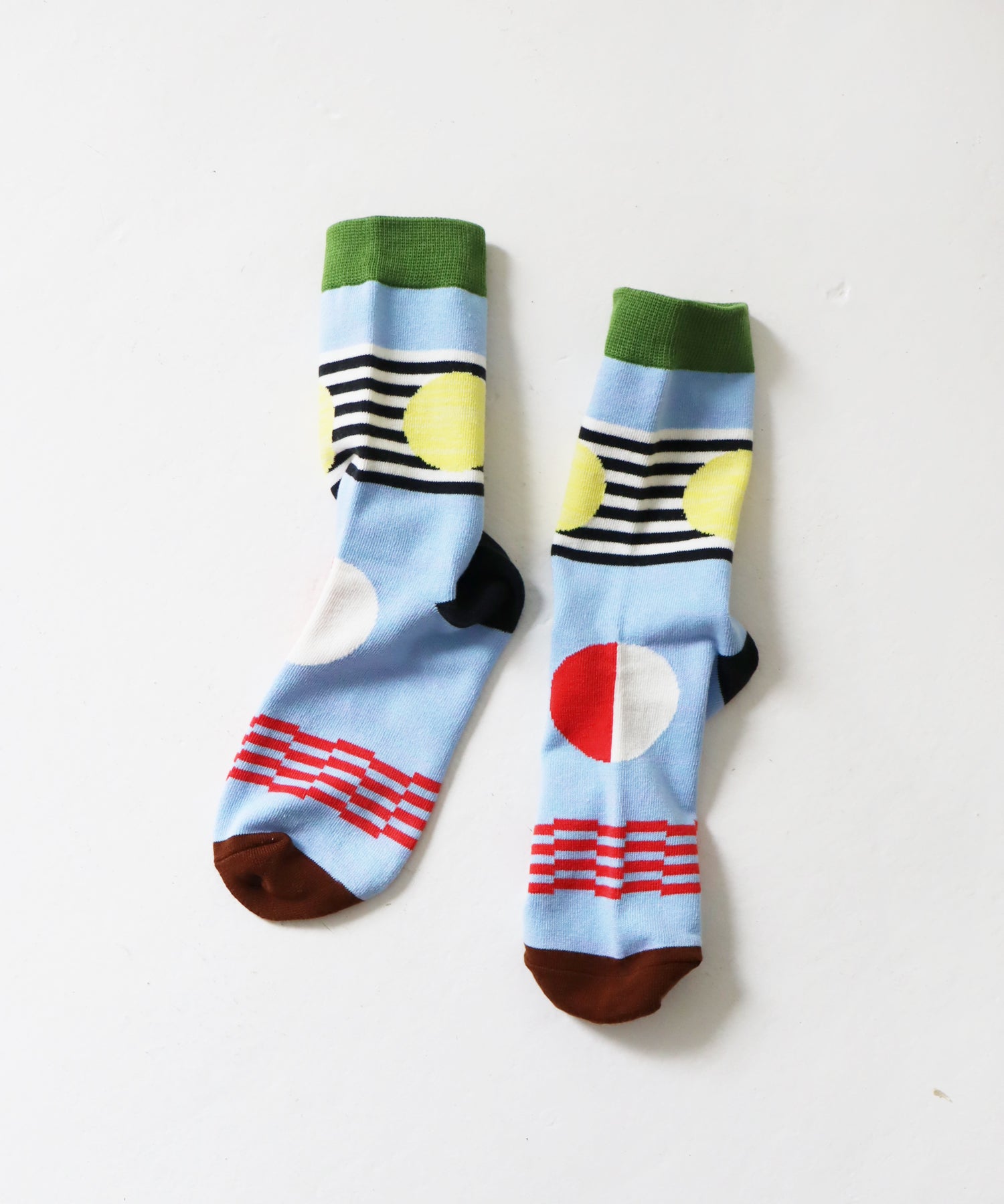 ハイテンションボーダー クルーソックス｜2P