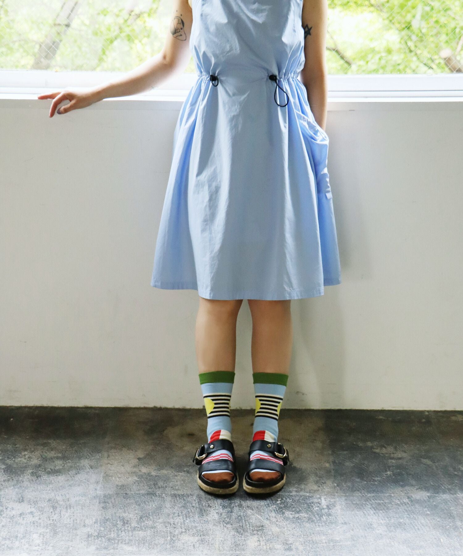 ハイテンションボーダー クルーソックス｜2P