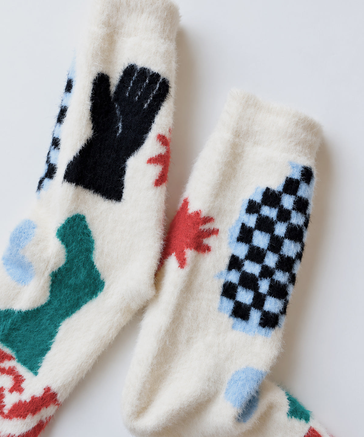 Folk Art Patch. クルーソックス｜2足組