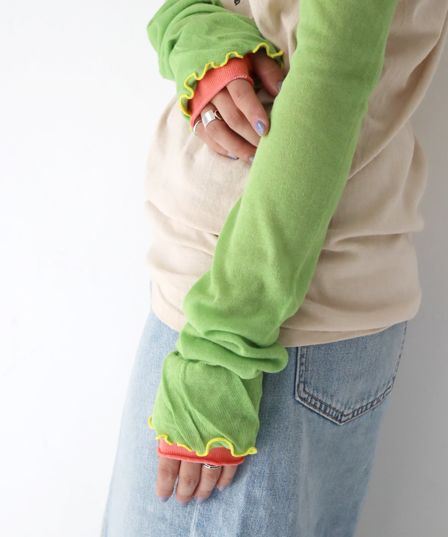 UVカット チューリップフリル アームカバー