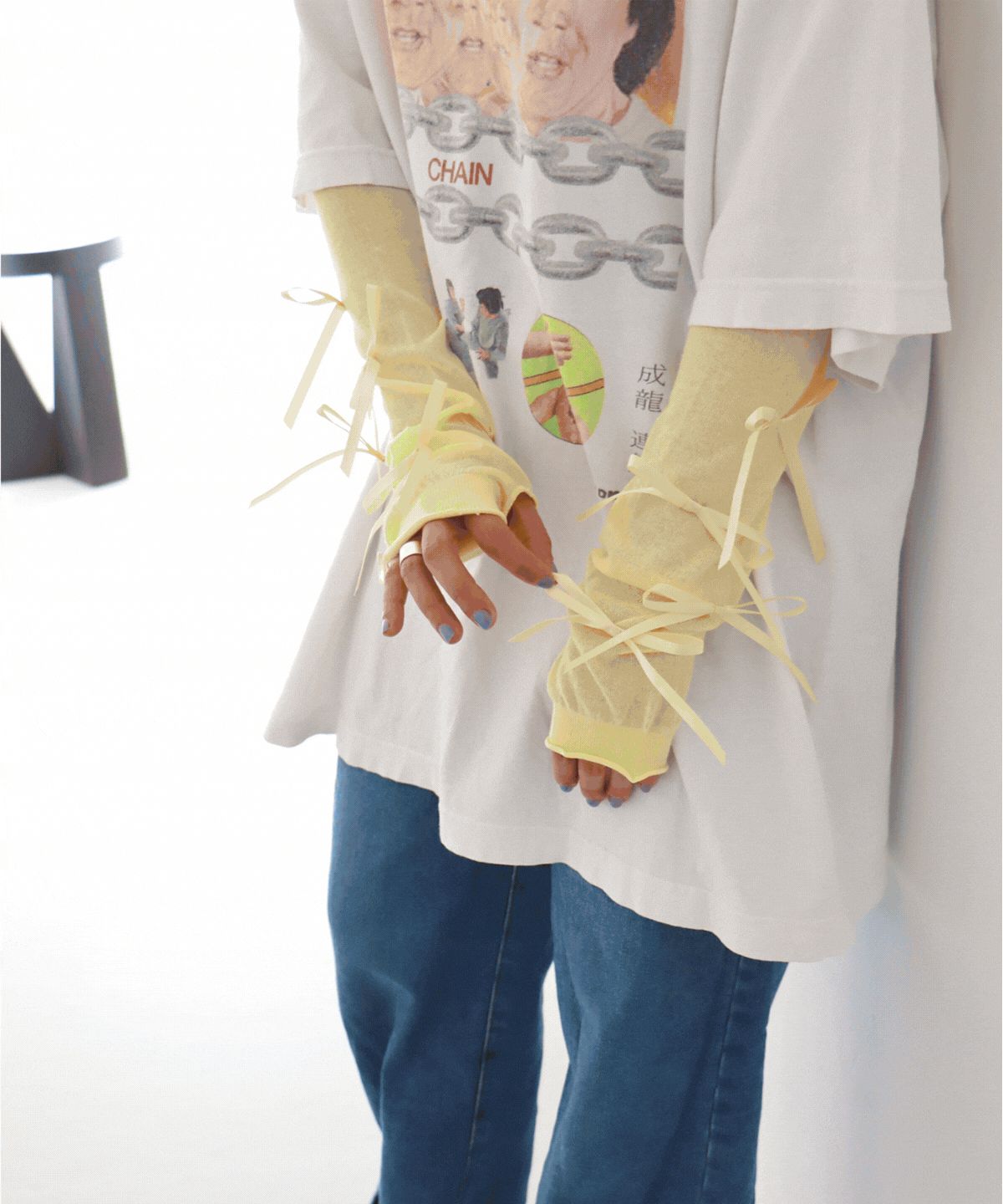 【期間限定価格】【ＵＶカット】 リボン＆リボン アームカバー