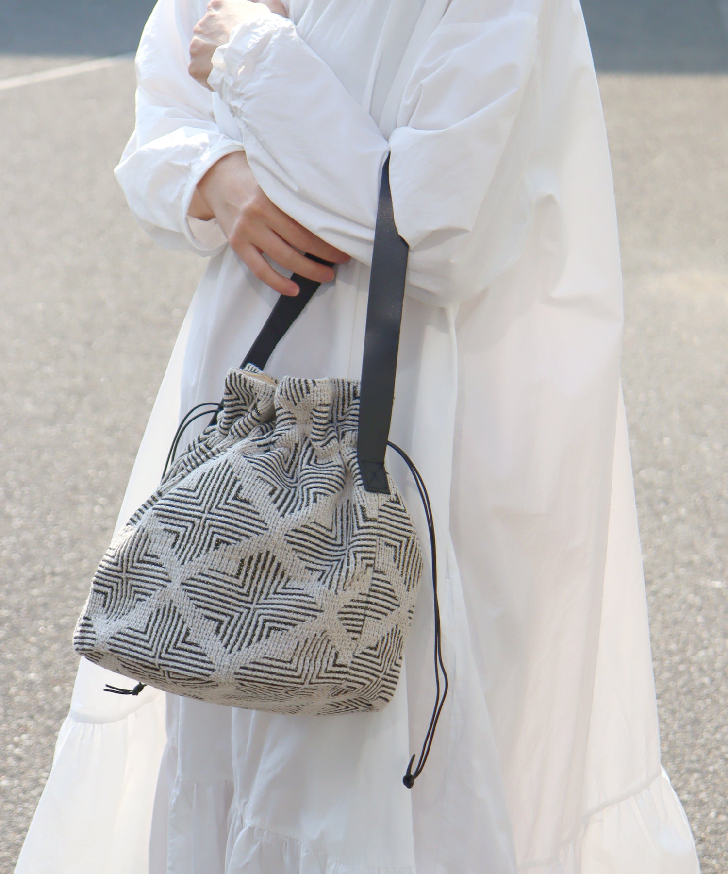 新柄追加! INDIA ジャガード 巾着バッグ