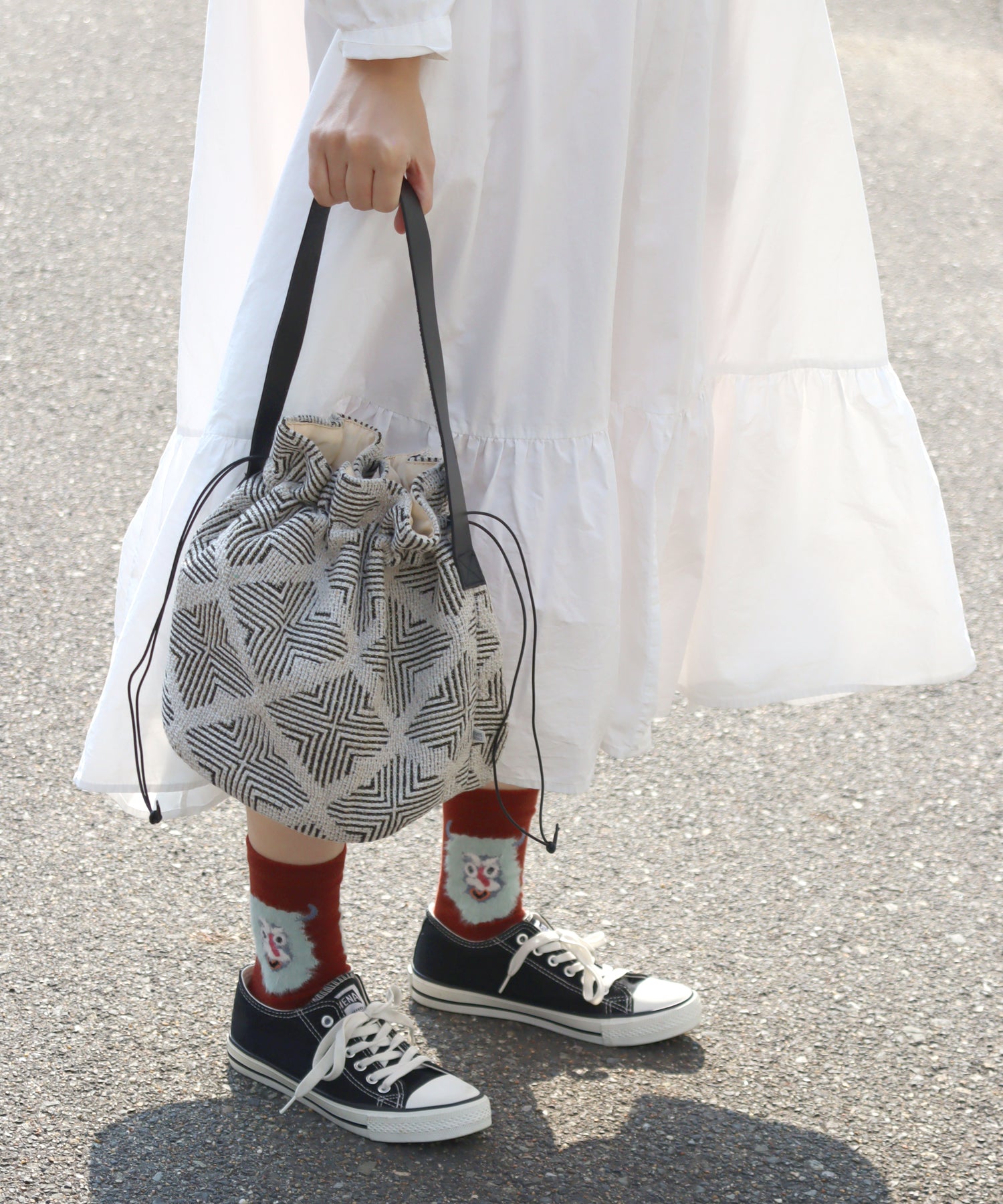 新柄追加! INDIA ジャガード 巾着バッグ