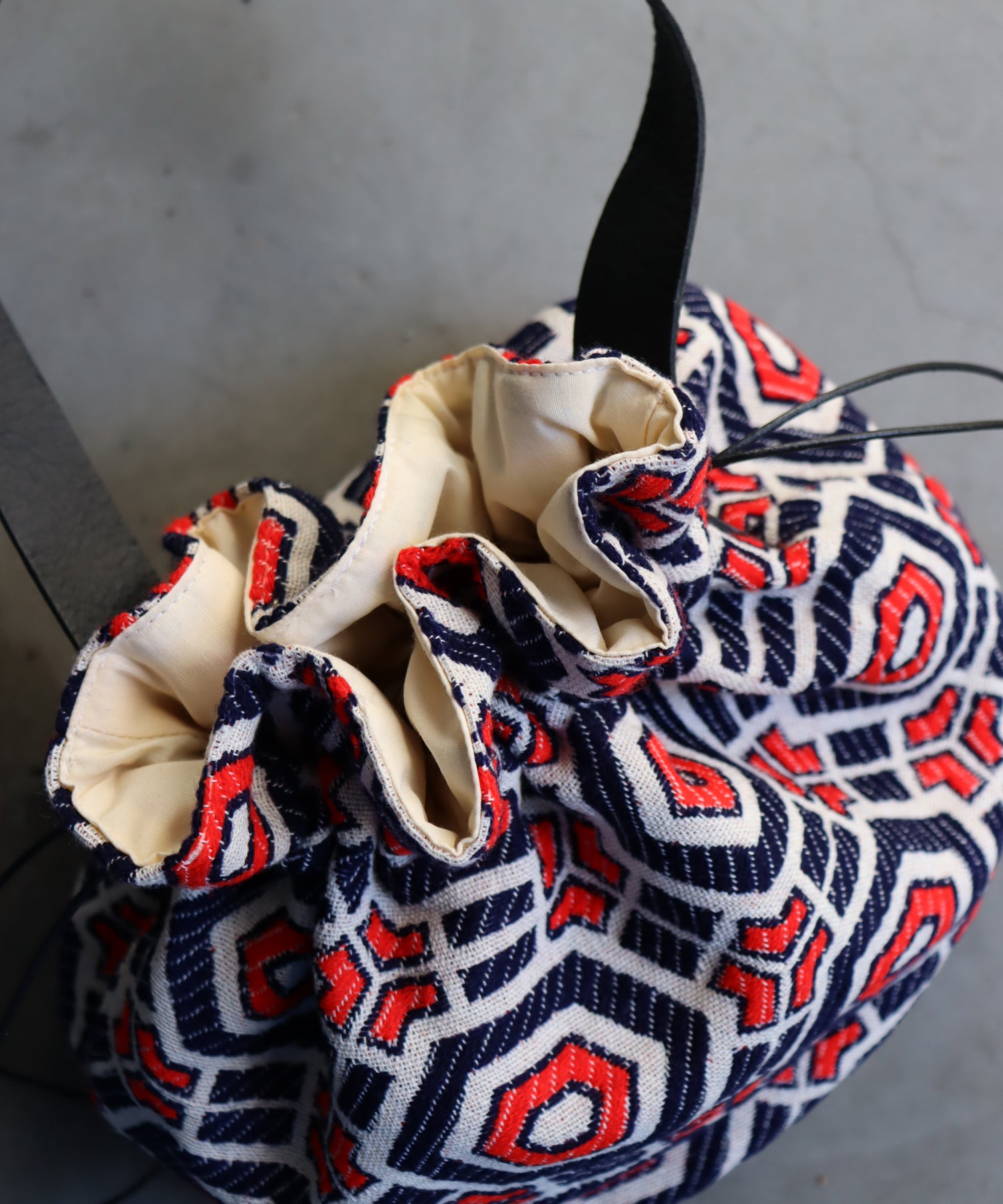 新柄追加! INDIA ジャガード 巾着バッグ