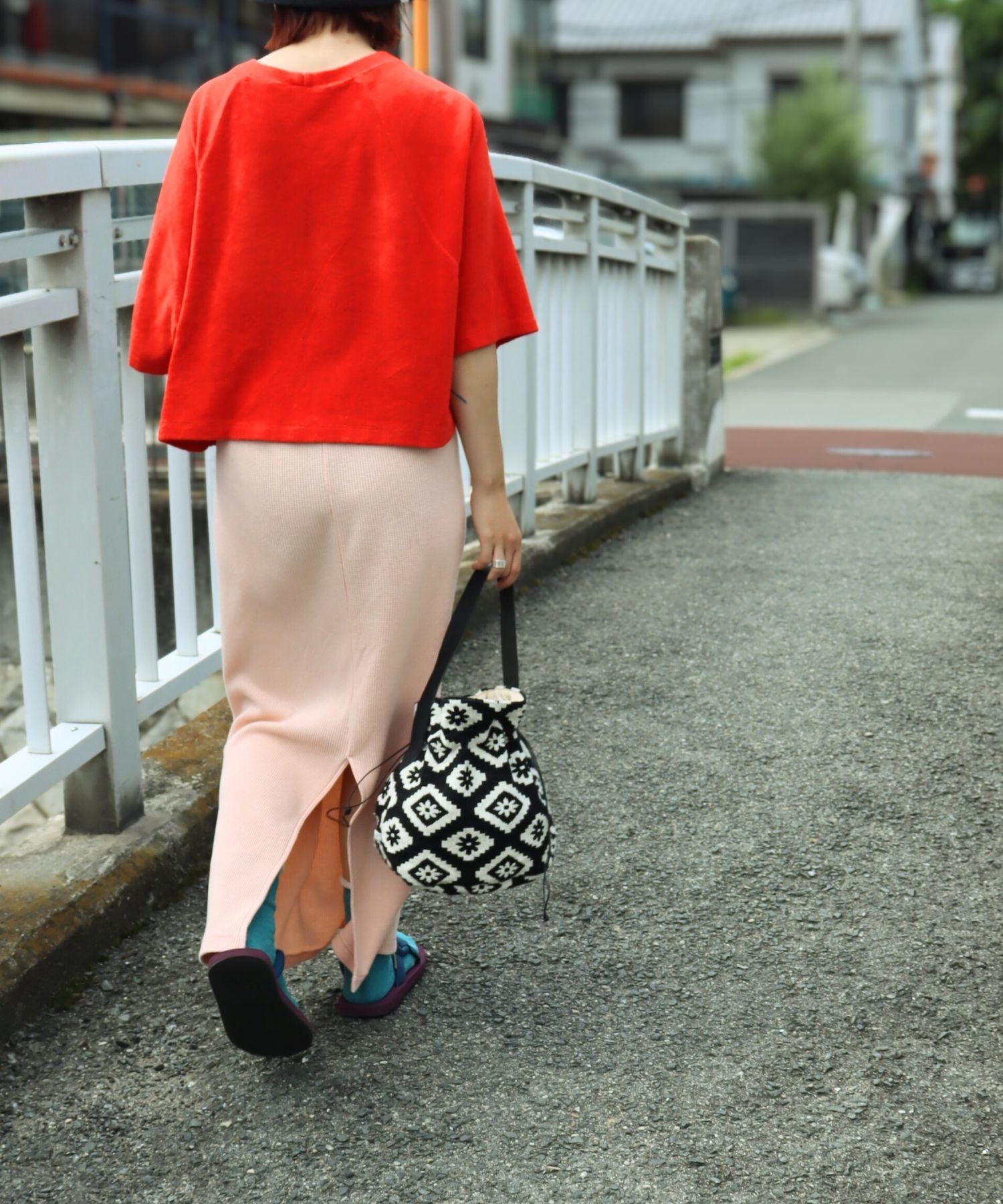 INDIA ジャガード 巾着バッグ