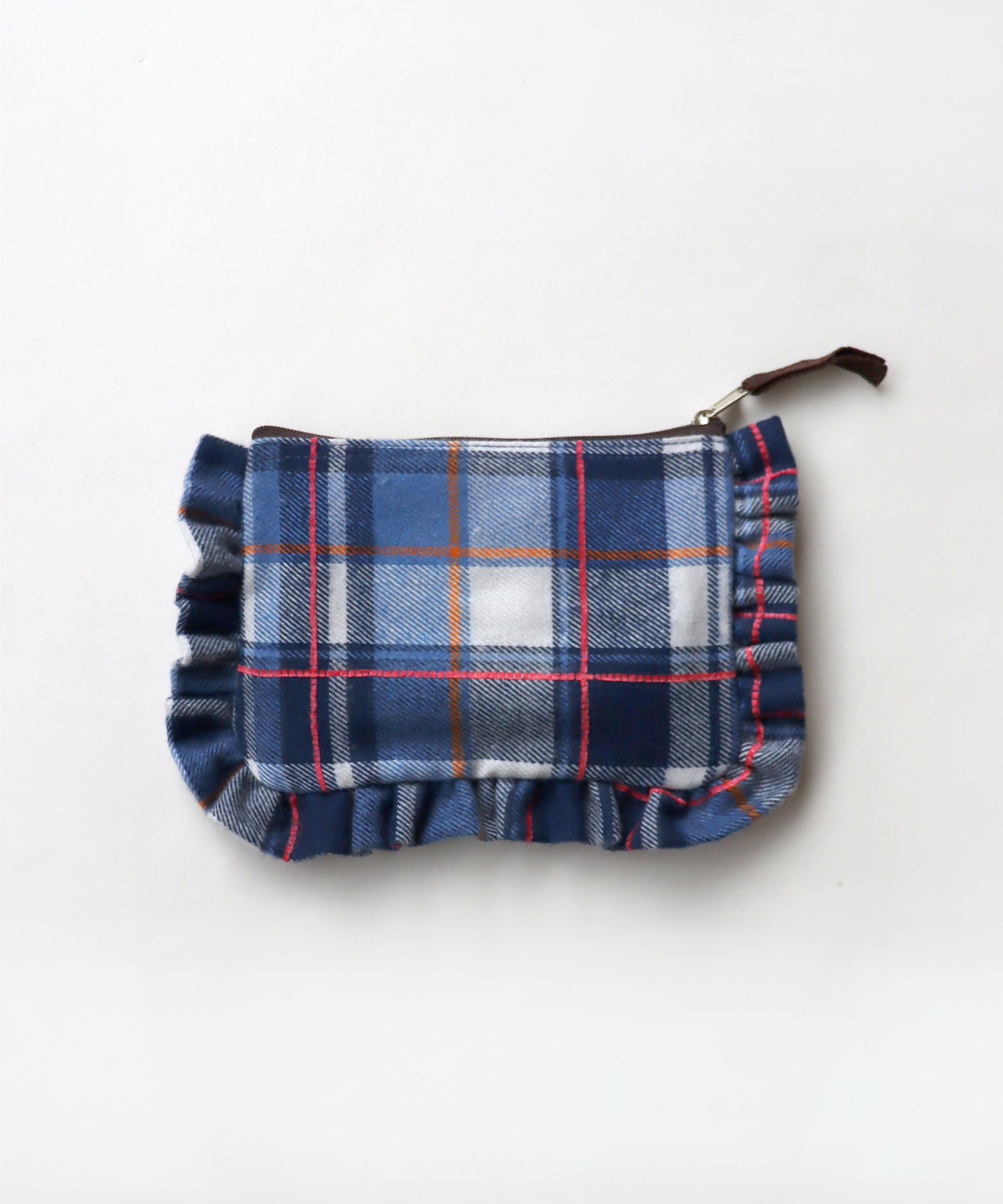 ネルチェック フリル ポーチ